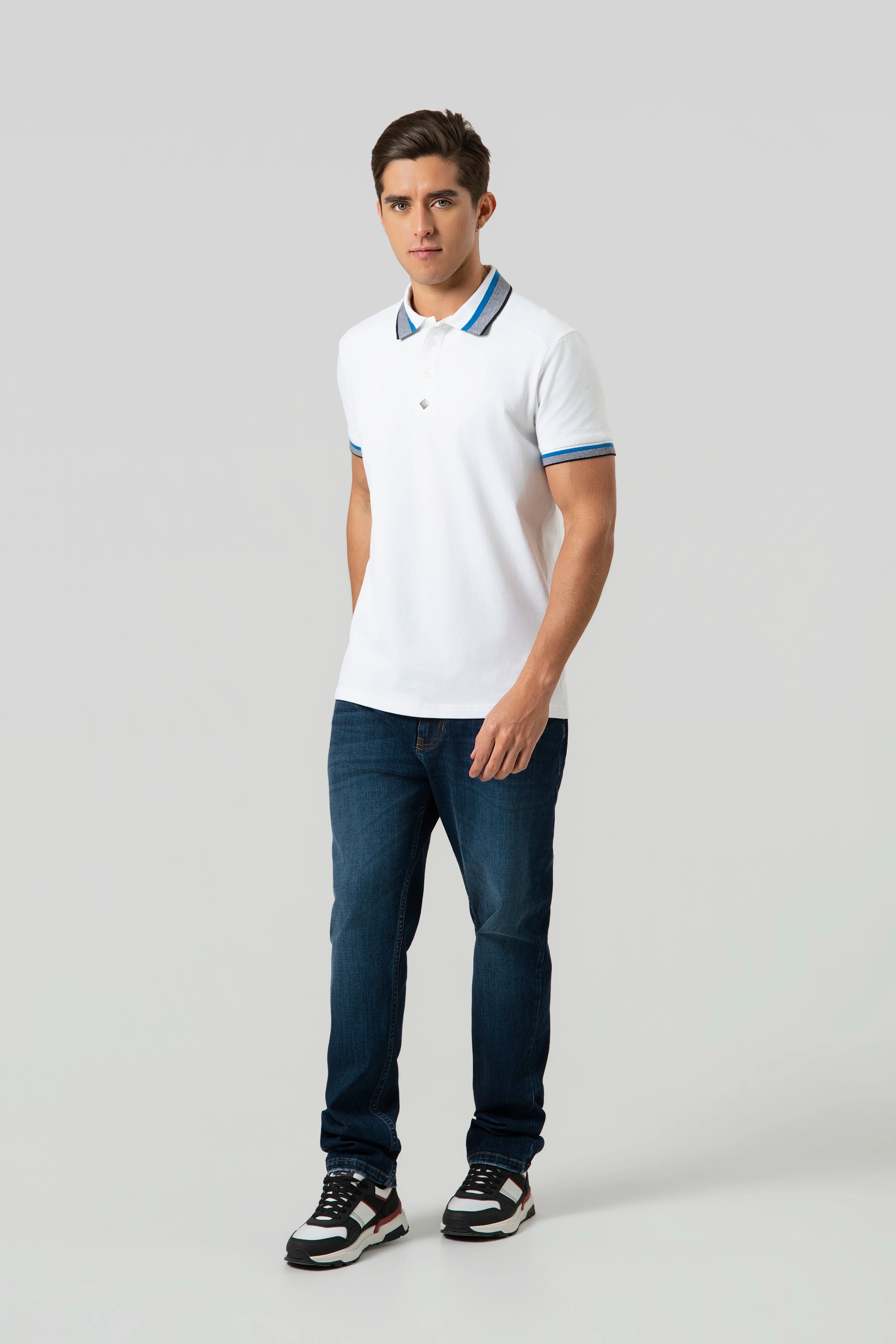POLO MANGA CORTA COLOR BLANCO BLANCO