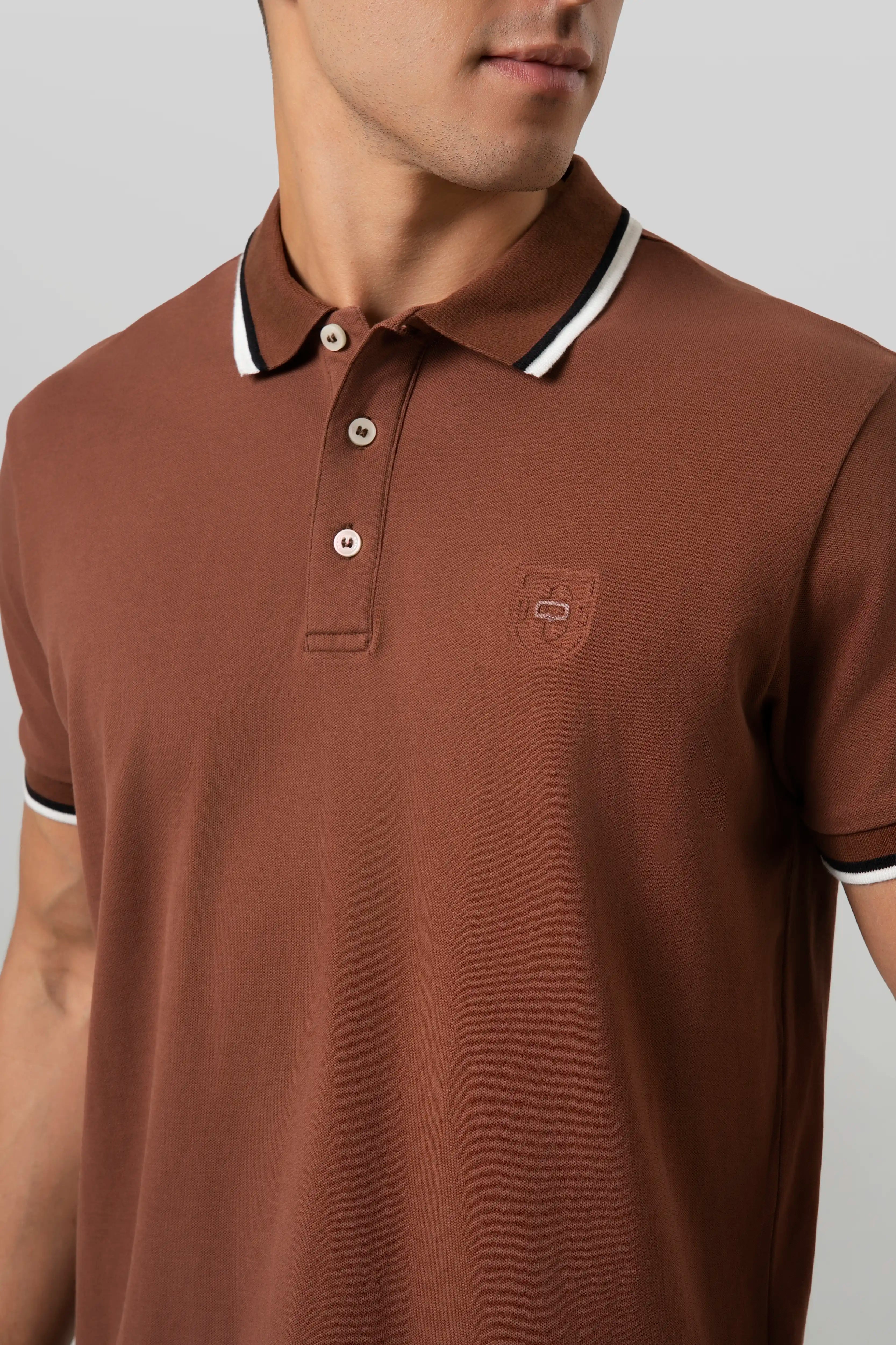 POLO MANGA CORTA COLOR BRUNETTE