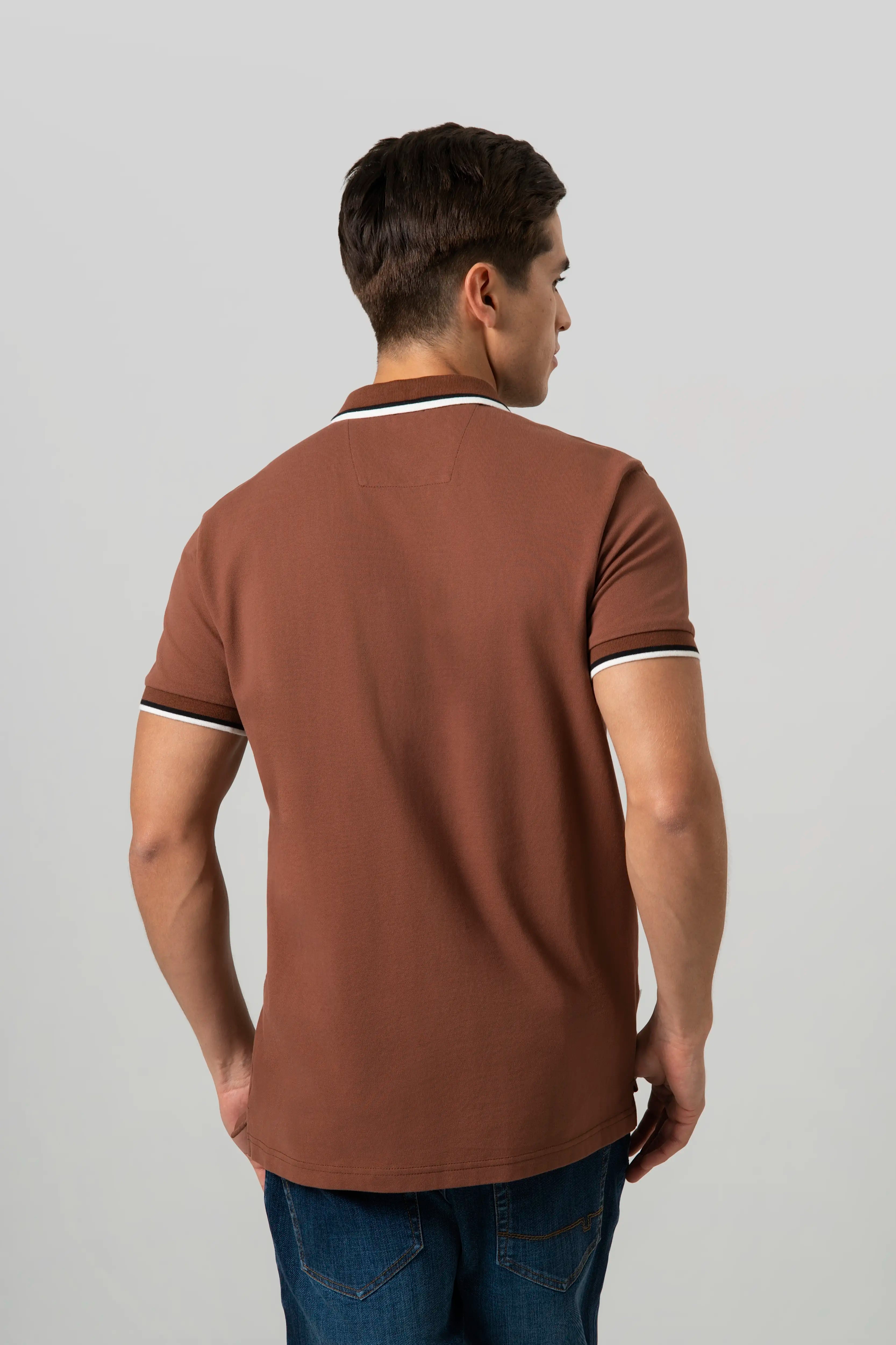 POLO MANGA CORTA COLOR BRUNETTE