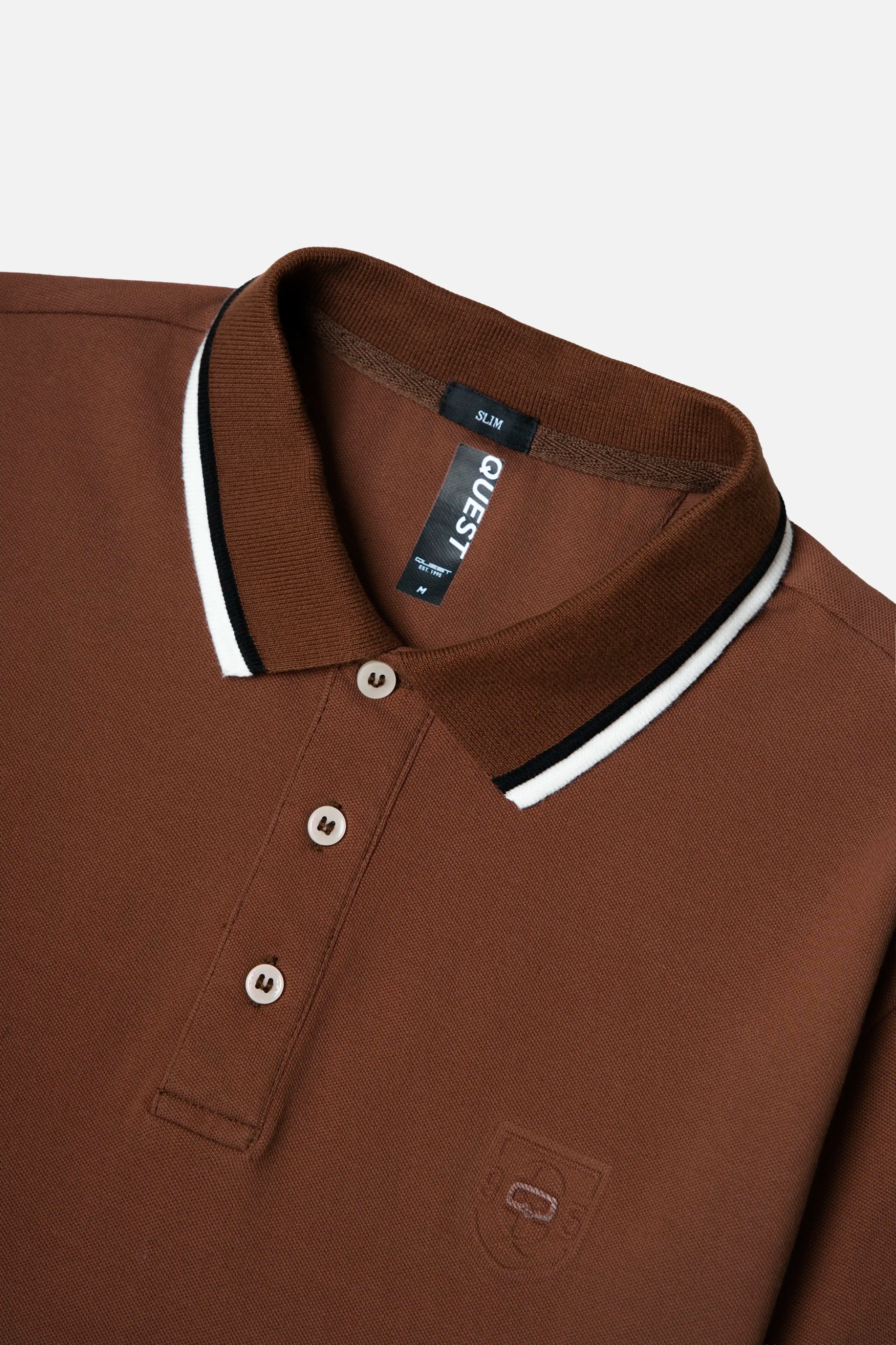 POLO MANGA CORTA COLOR BRUNETTE