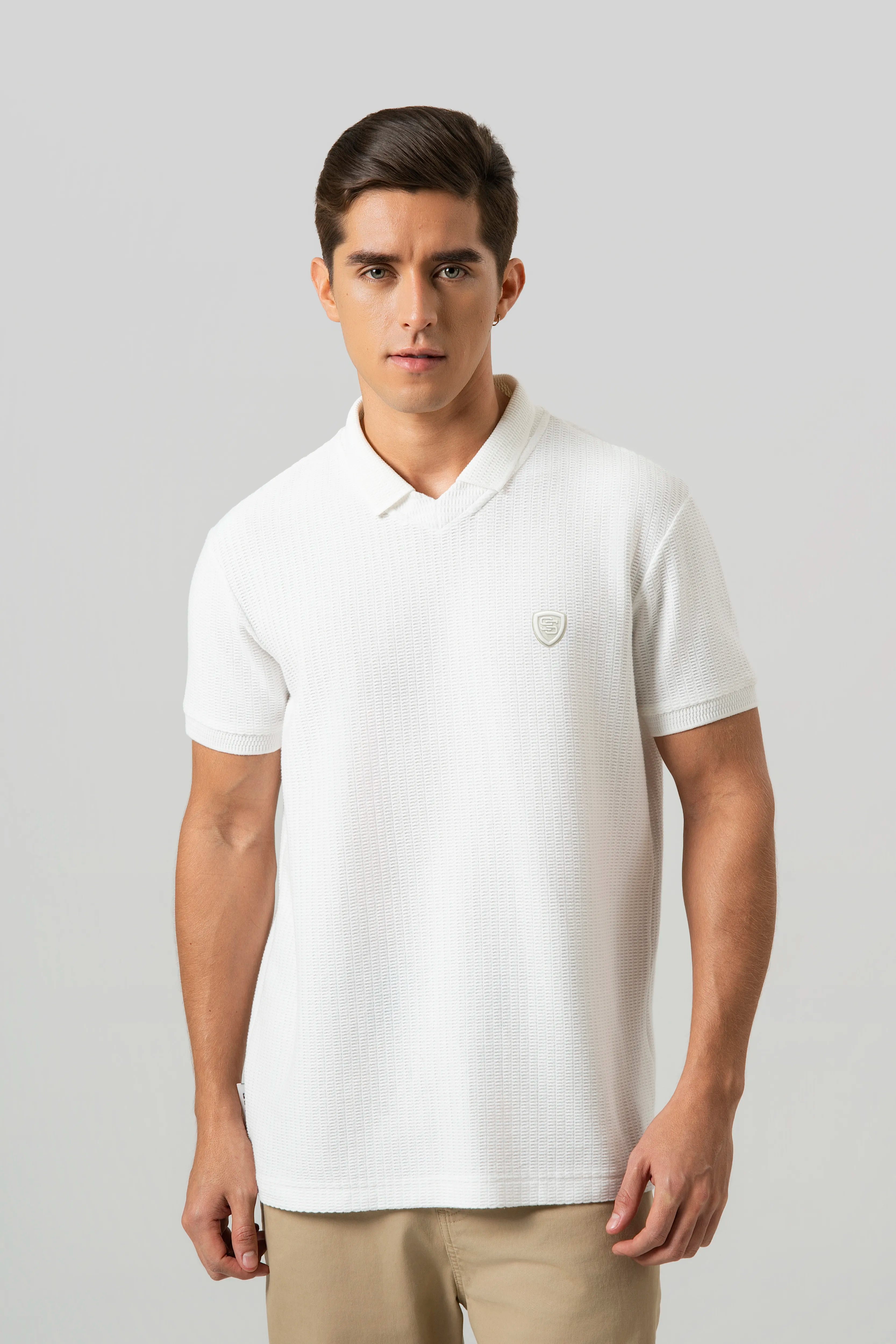 POLO MANGA CORTA COLOR IVORY