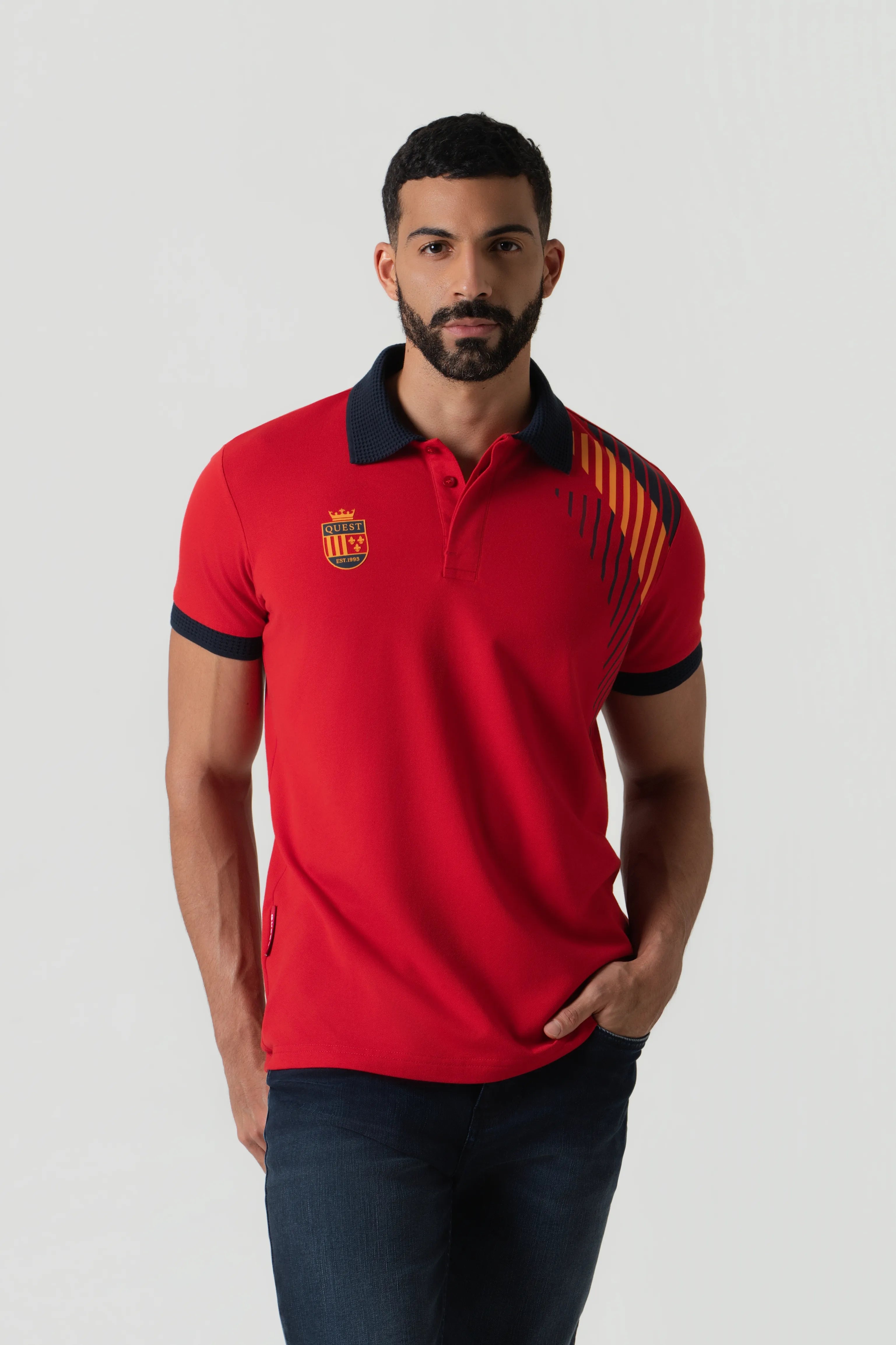 POLO ESPAÑA MANGA CORTA COLOR ROJO