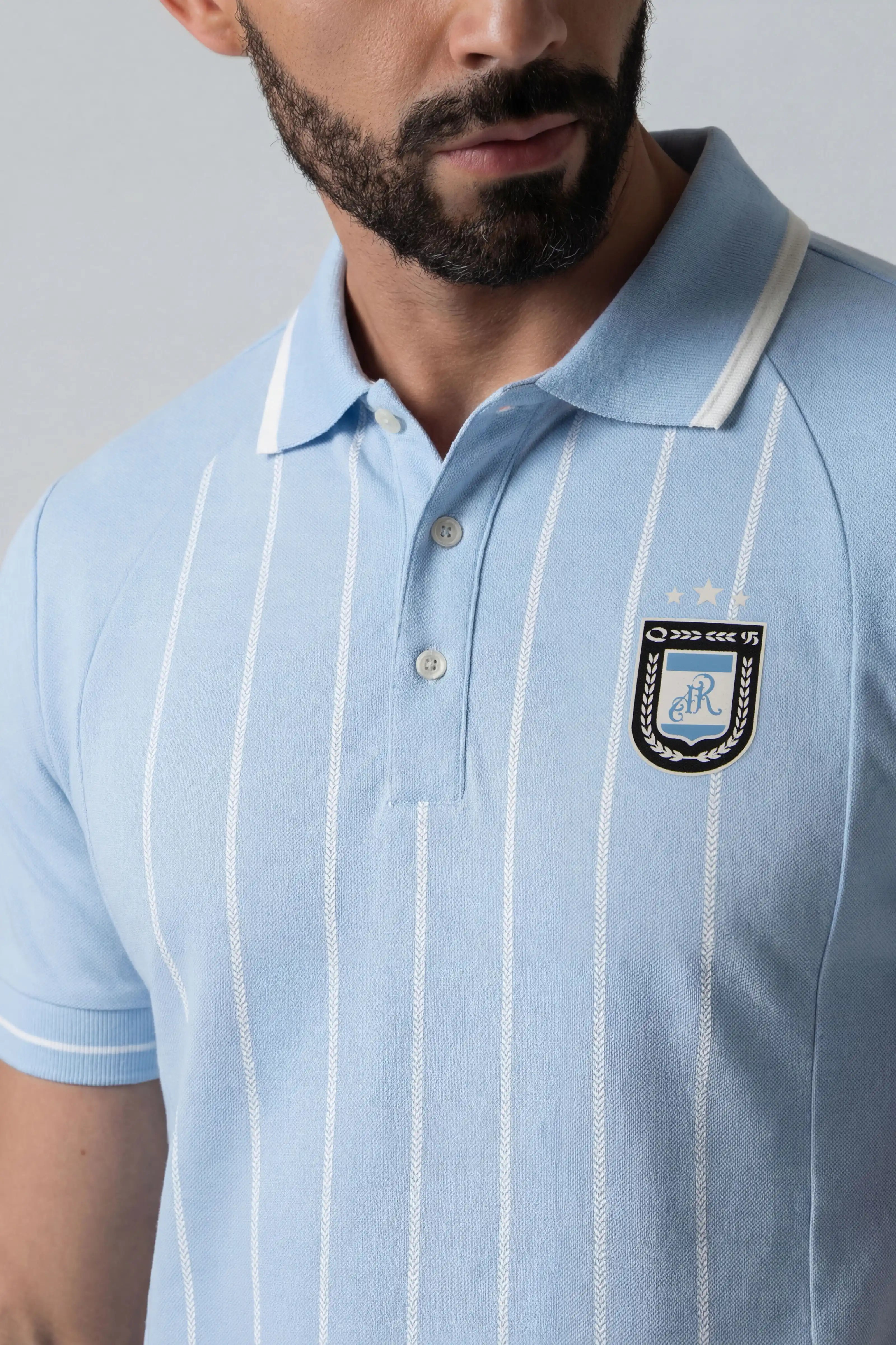 POLO ARGENTINA MANGA CORTA COLOR AZUL CHAMBRAY