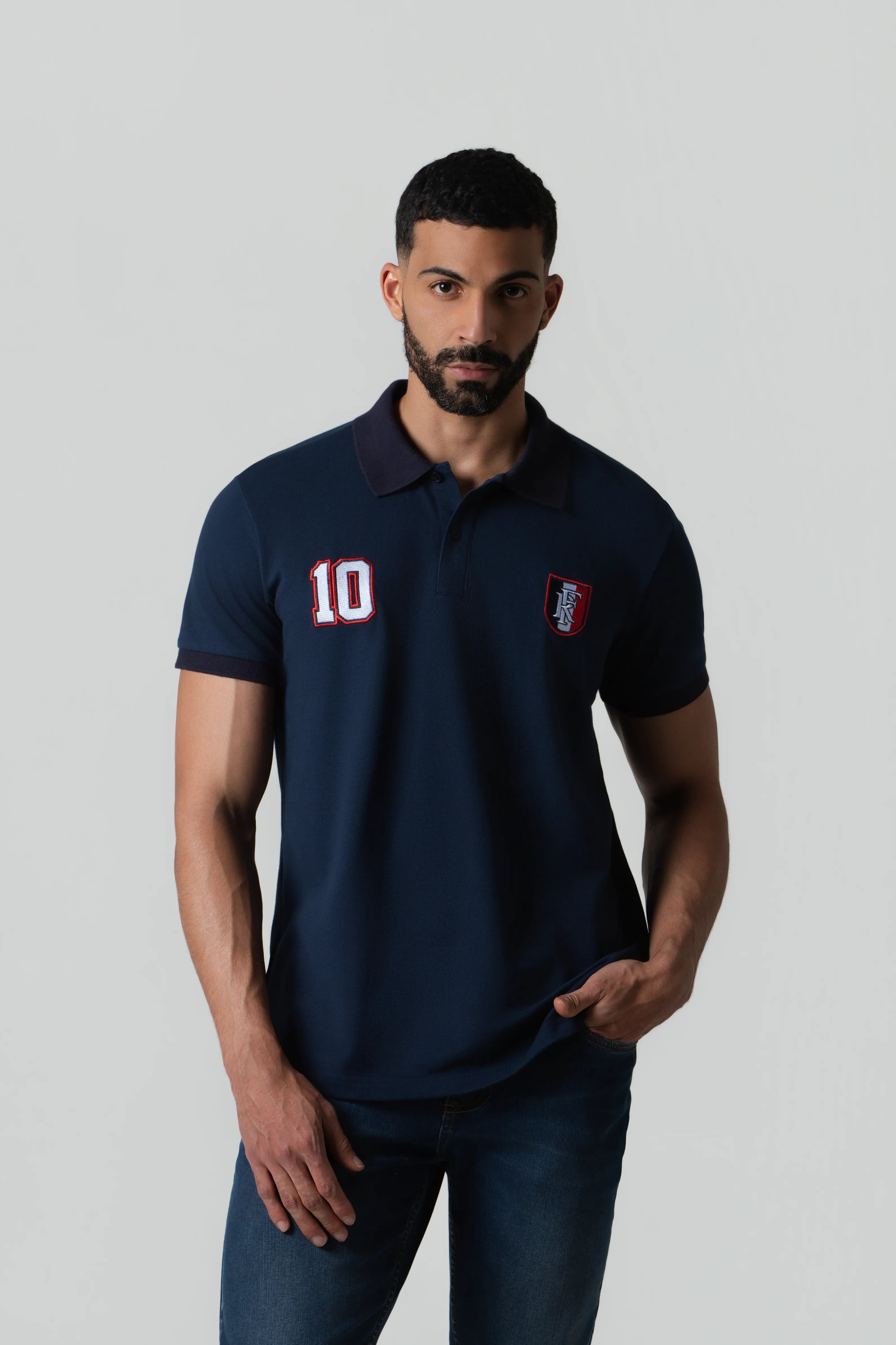 POLO FRANCIA MANGA CORTA COLOR AZUL OSCURO