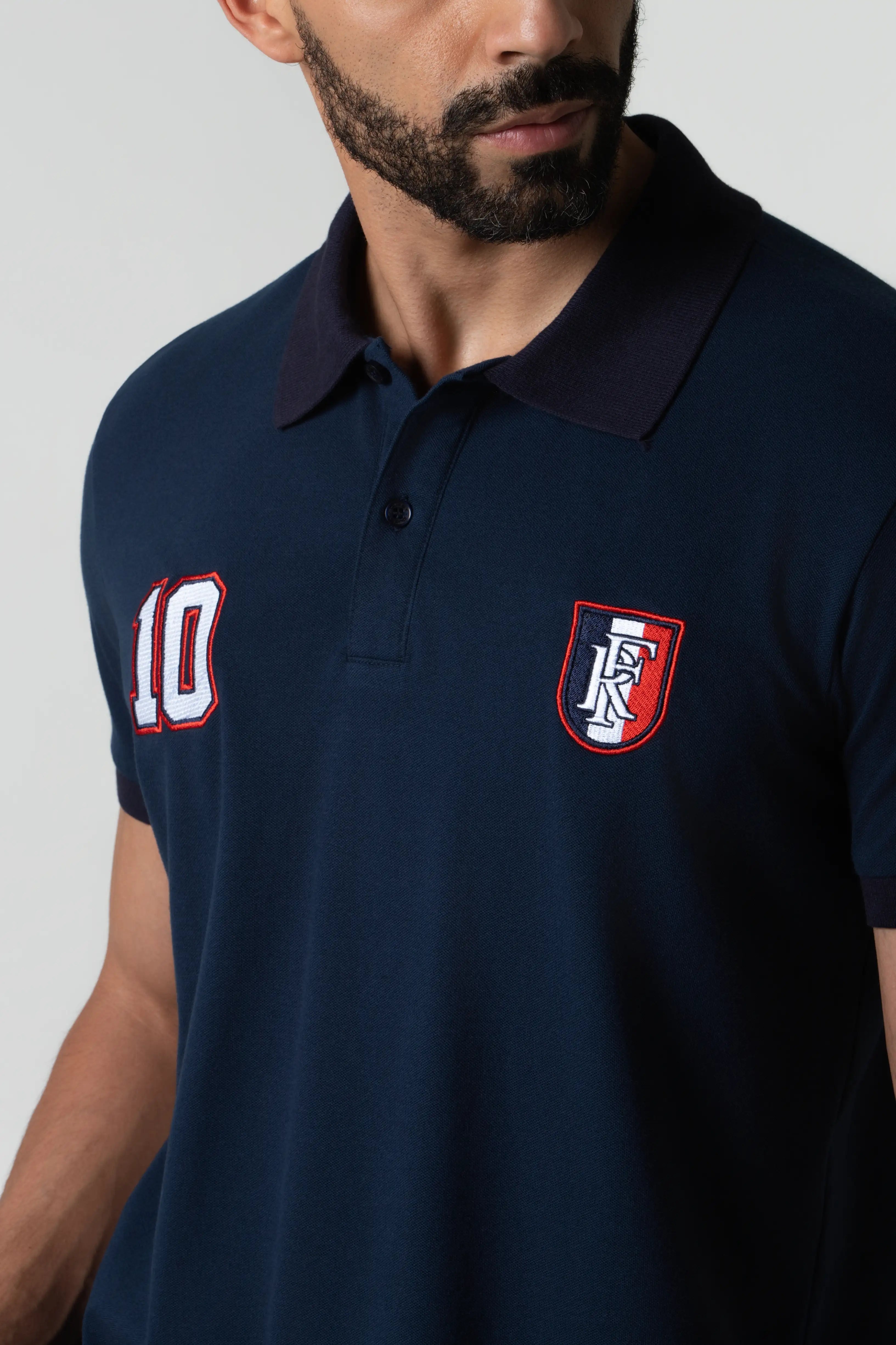 POLO FRANCIA MANGA CORTA COLOR AZUL OSCURO