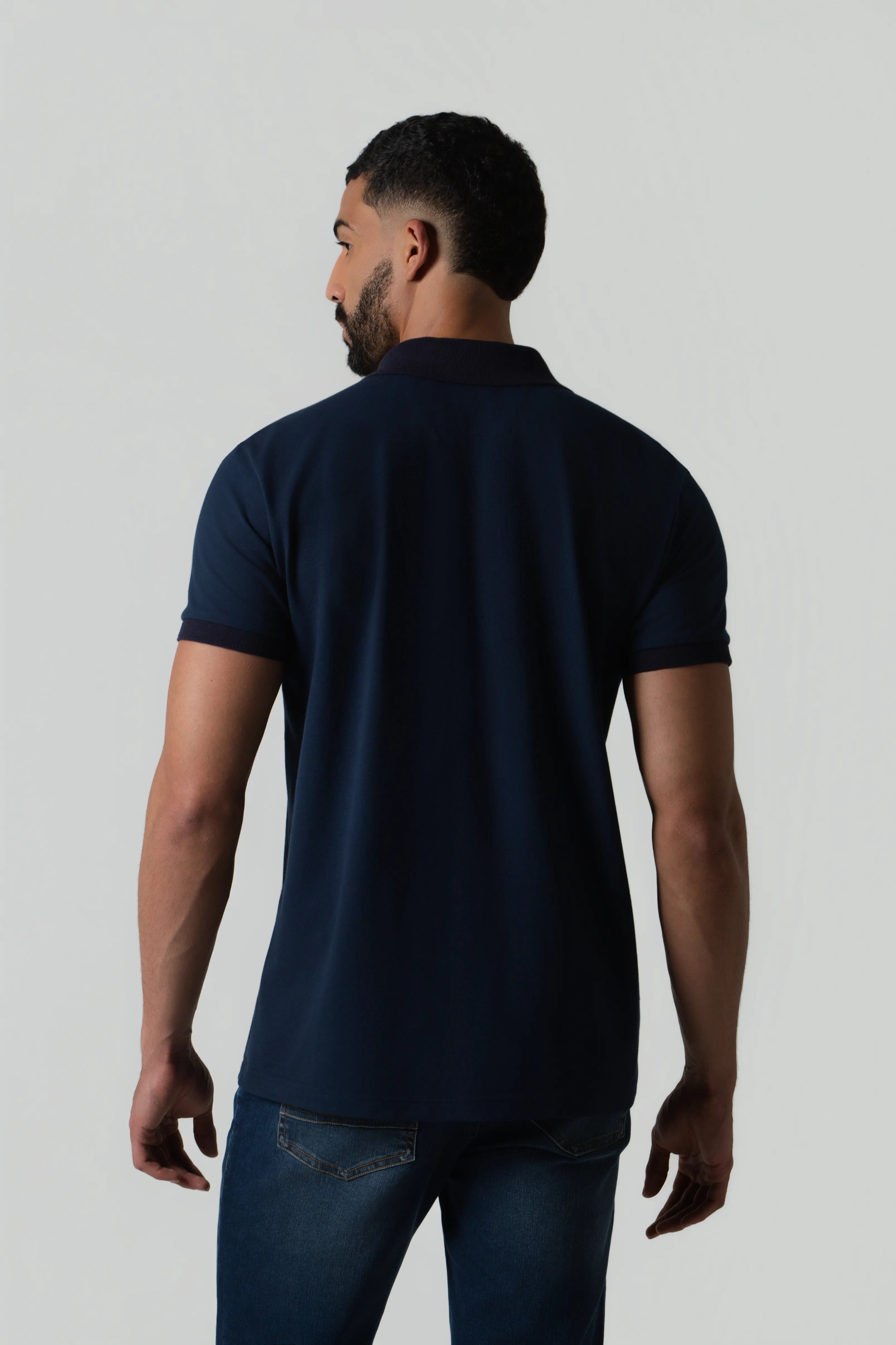 POLO FRANCIA MANGA CORTA COLOR AZUL OSCURO