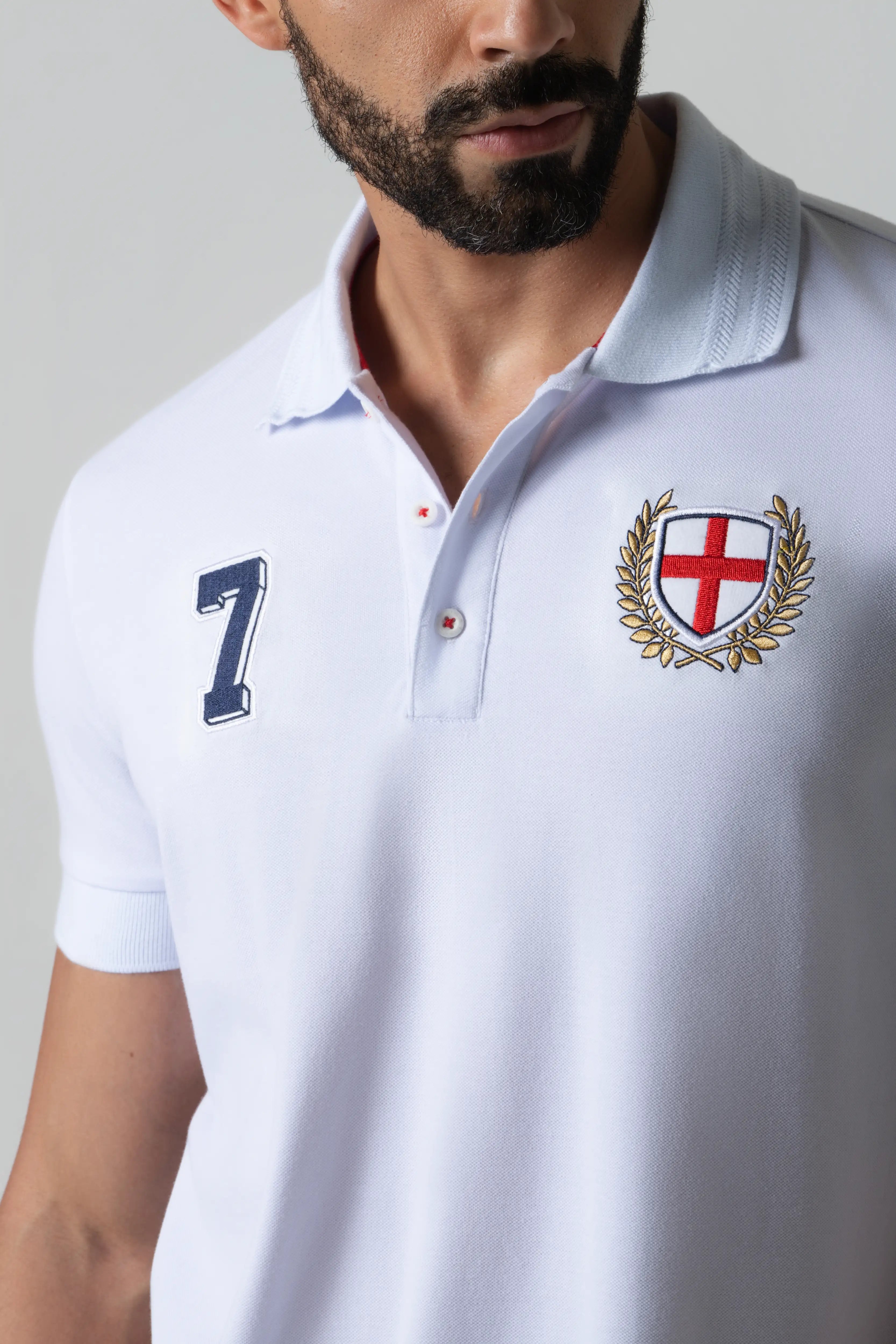 POLO INGLATERRA MANGA CORTA COLOR BLANCO OPTICO