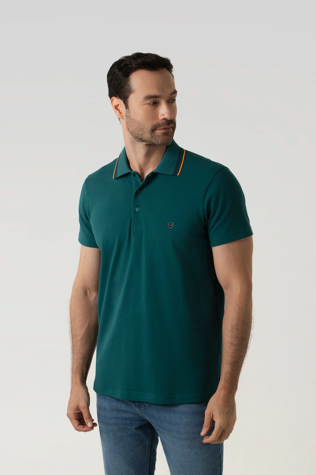 POLO MANGA CORTA COLOR VERDE TEAL