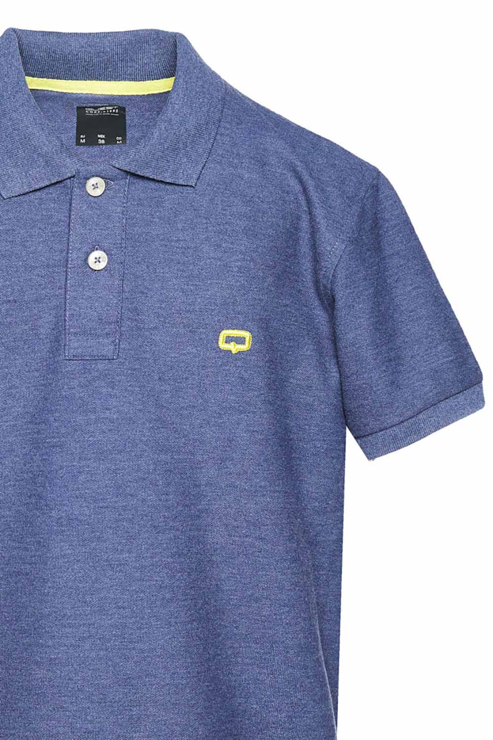 POLO SLIM COLOR AZUL JASPE MEDIO