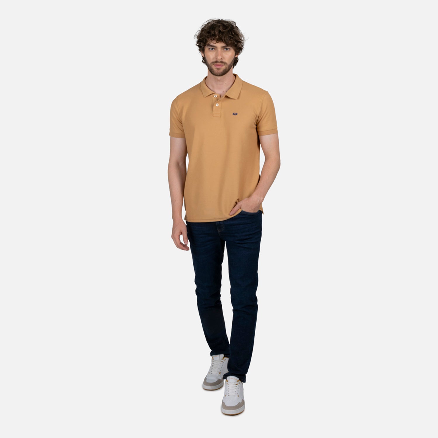 POLO SLIM COLOR CAMEL CLARO