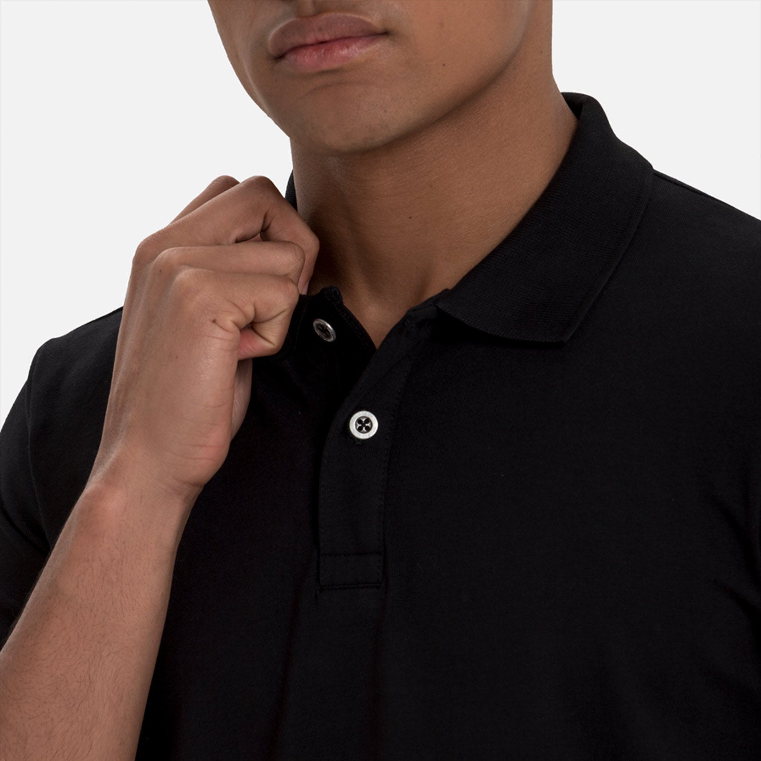 POLO MANGA CORTA COLOR NEGRO