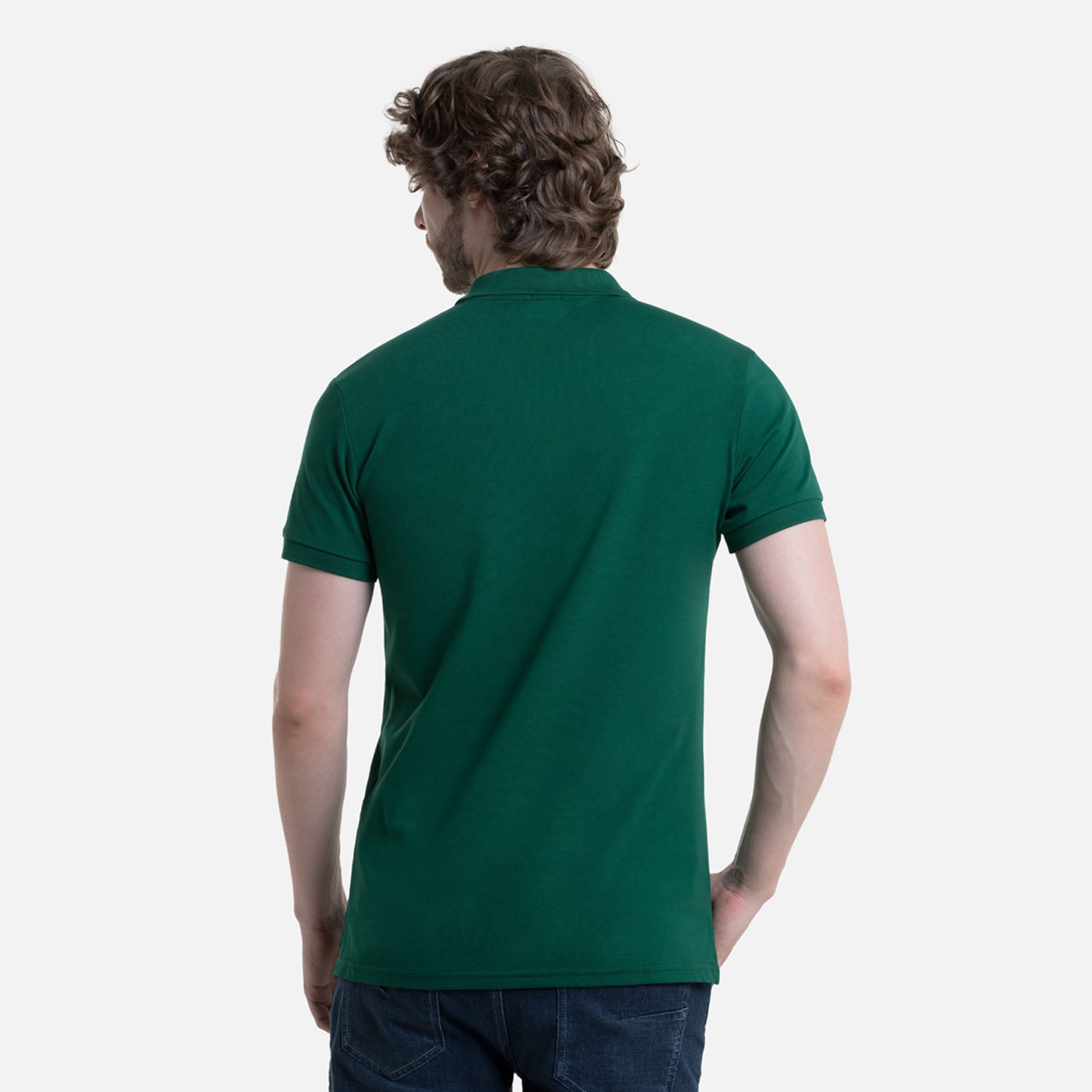 POLO MANGA CORTA COLOR VERDE PRADERA