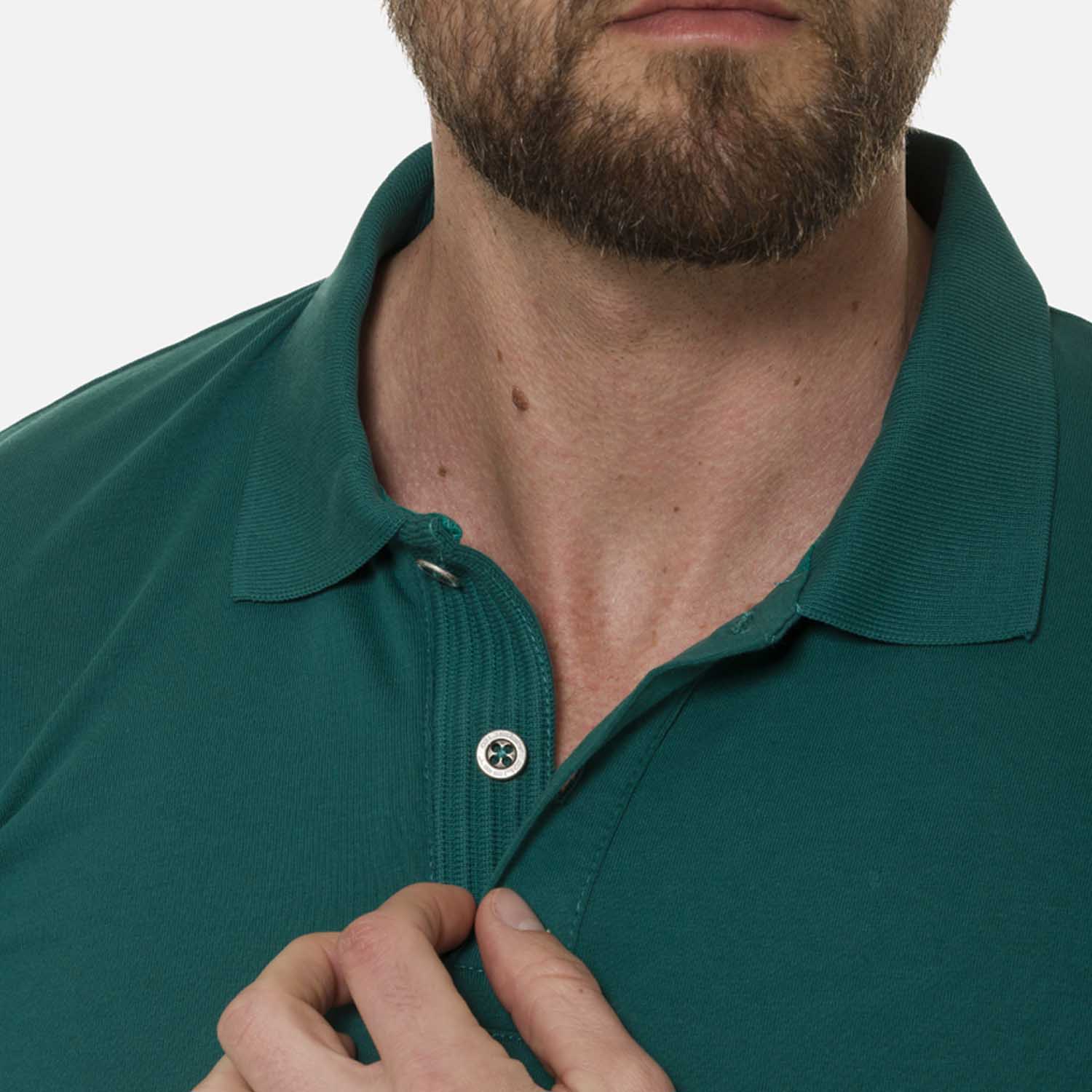 POLO MANGA CORTA COLOR VERDE TORMENTA