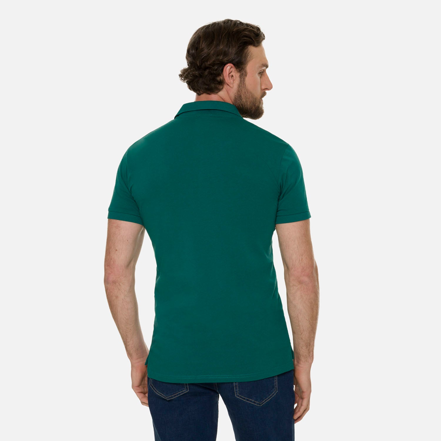 POLO MANGA CORTA COLOR VERDE TORMENTA