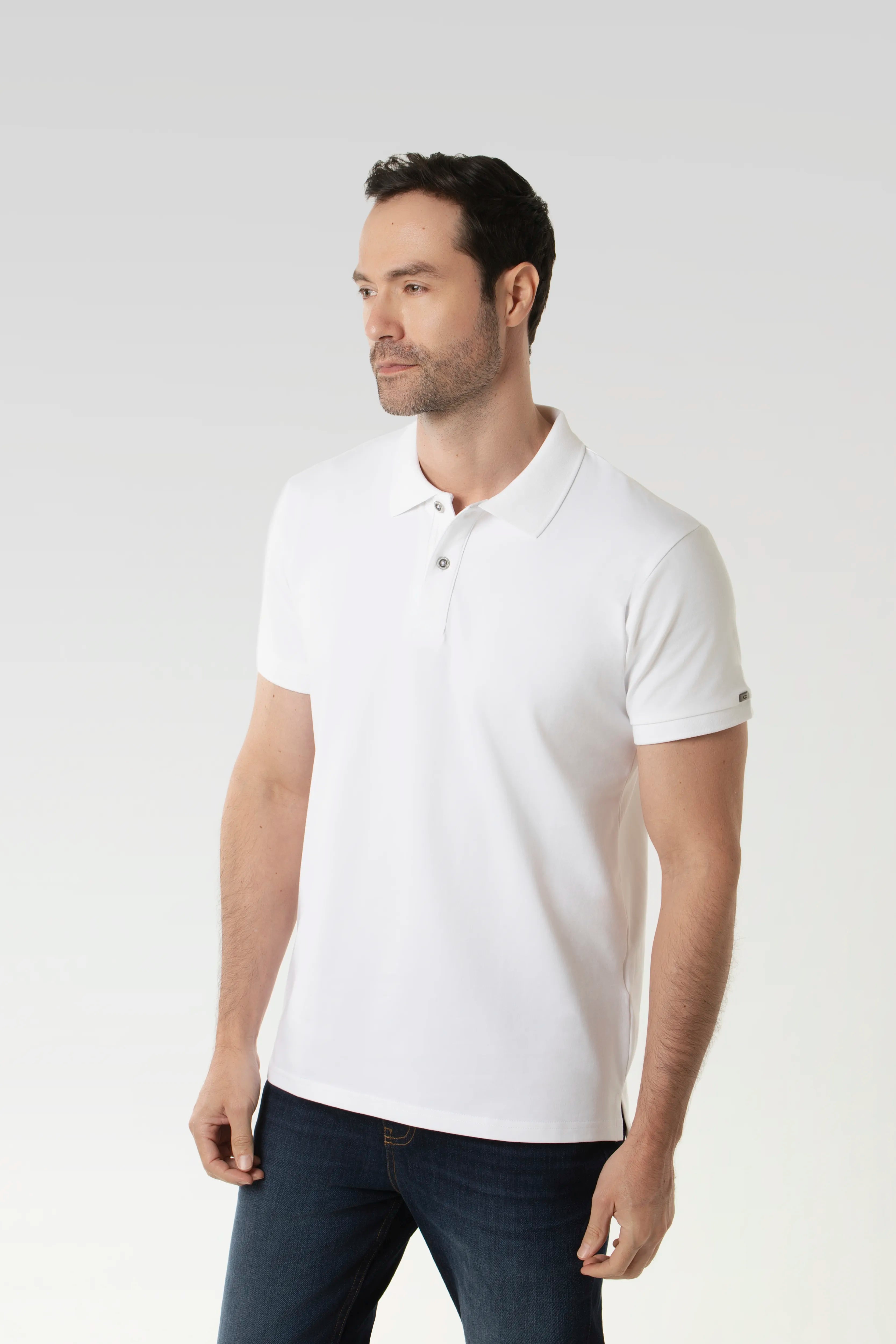 POLO MANGA CORTA COLOR BLANCO