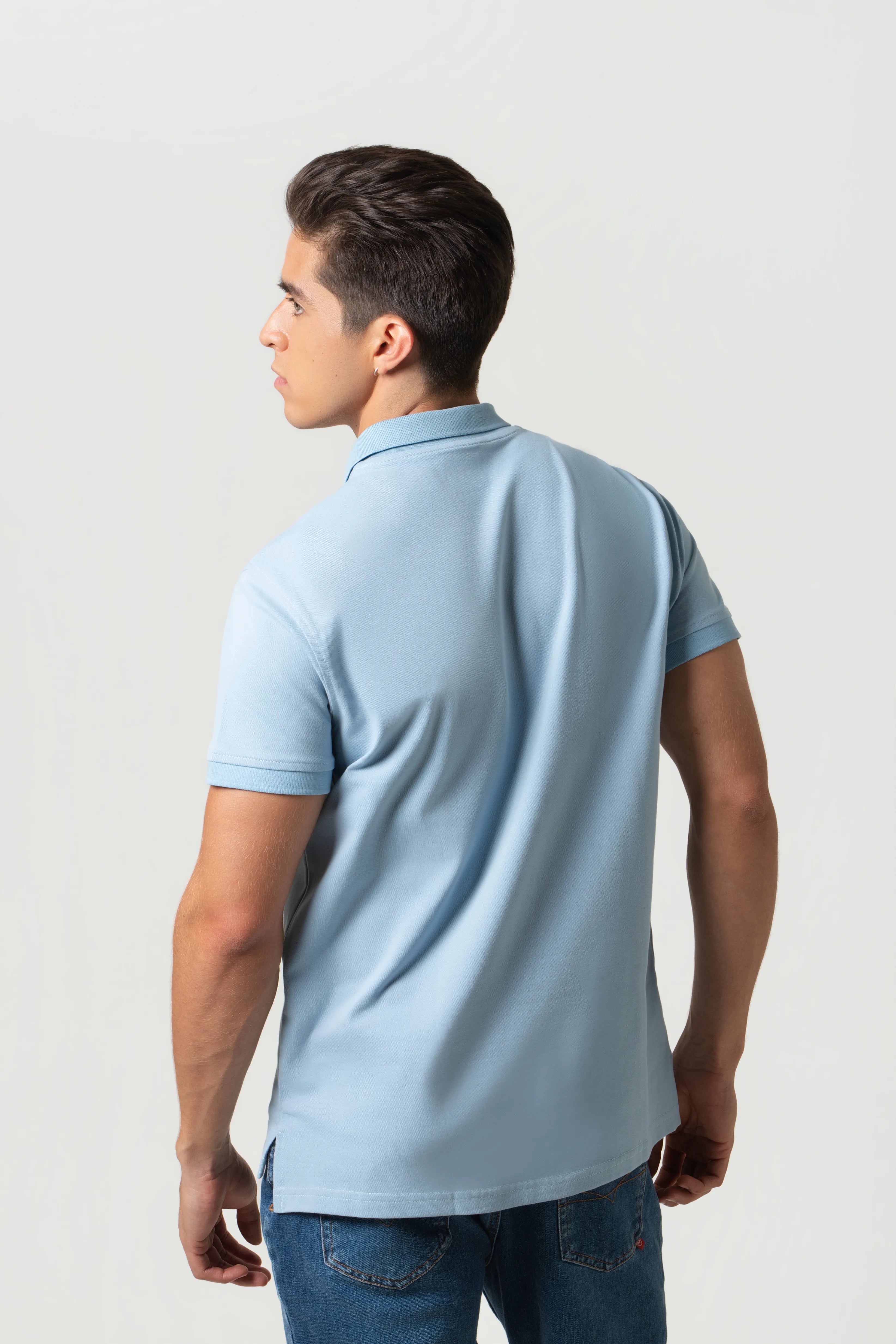 POLO TIPPING COLOR AZUL NIEBLA-BLANCO