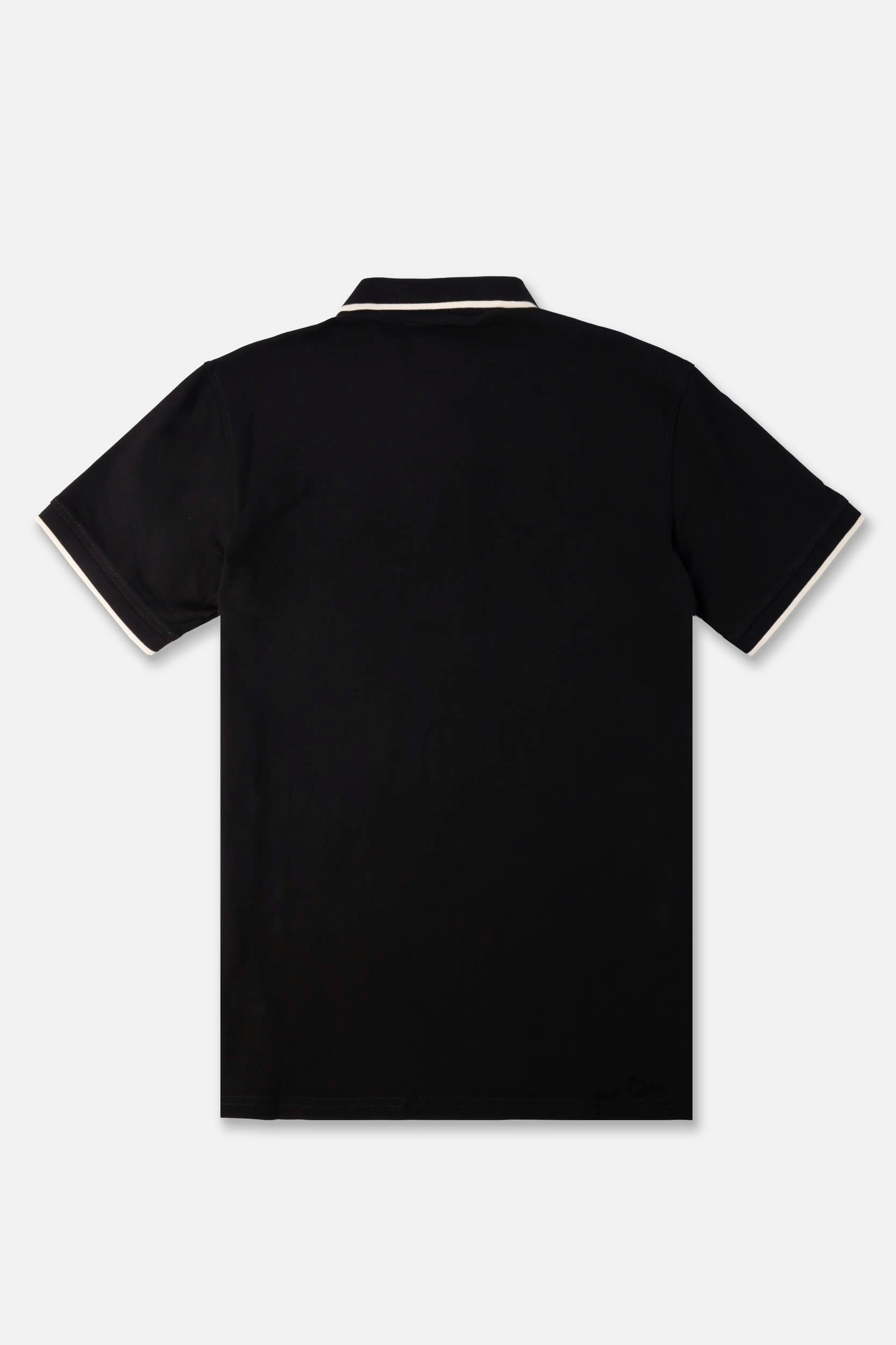 POLO TIPPING COLOR NEGRO-IVORY MARFIL