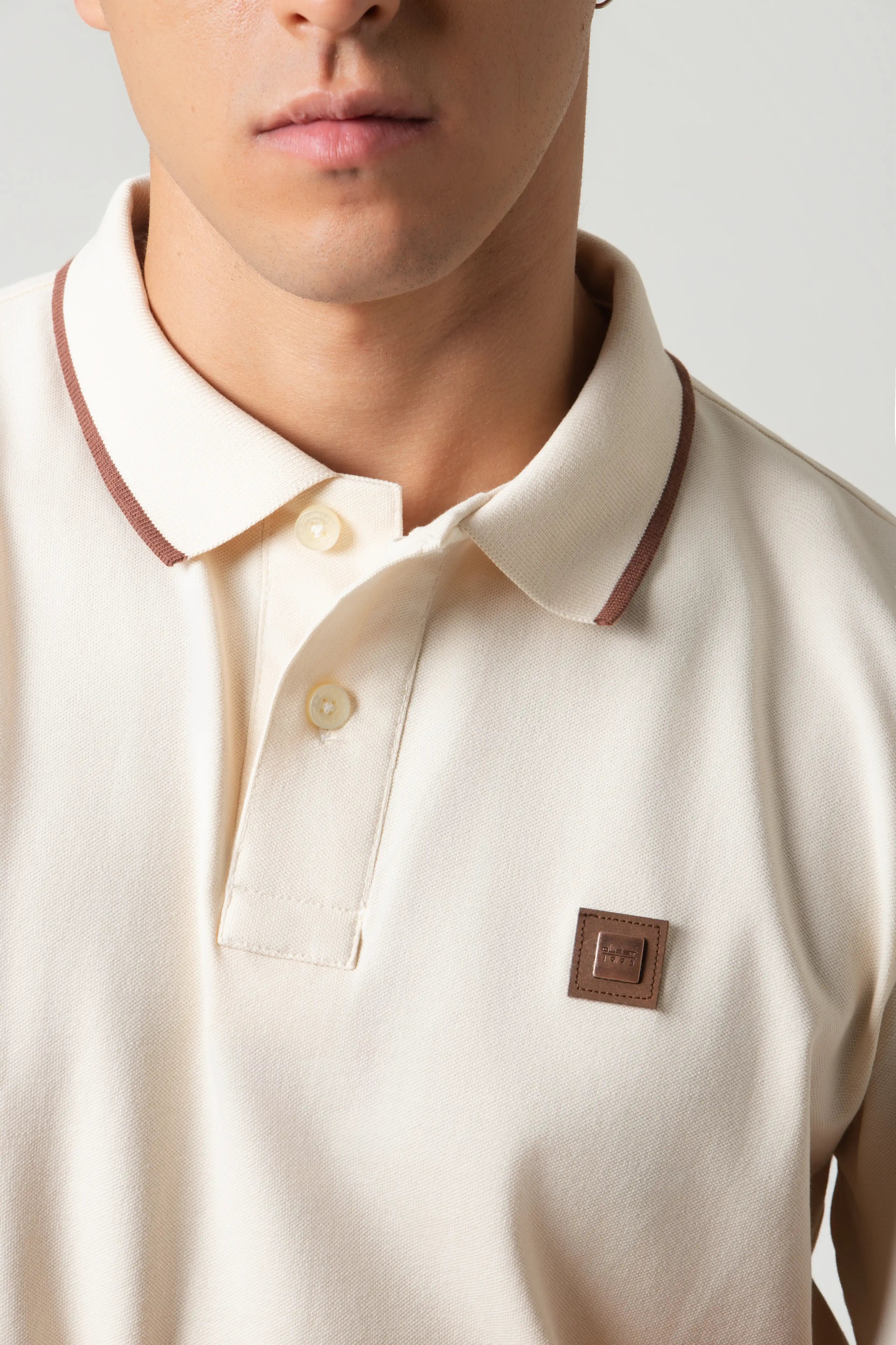POLO TIPPING COLOR IVORY MARFIL-BRUNETTE