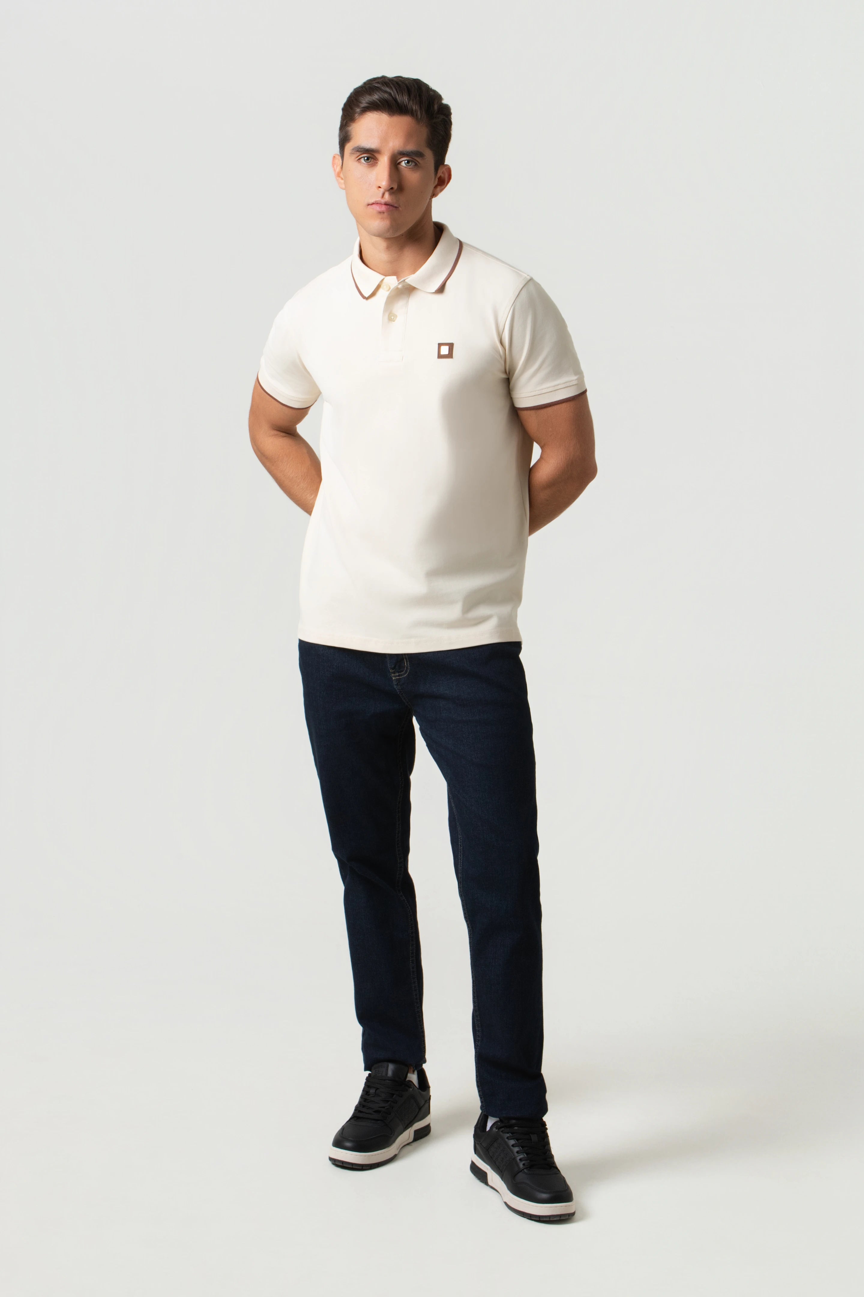 POLO TIPPING COLOR IVORY MARFIL-BRUNETTE