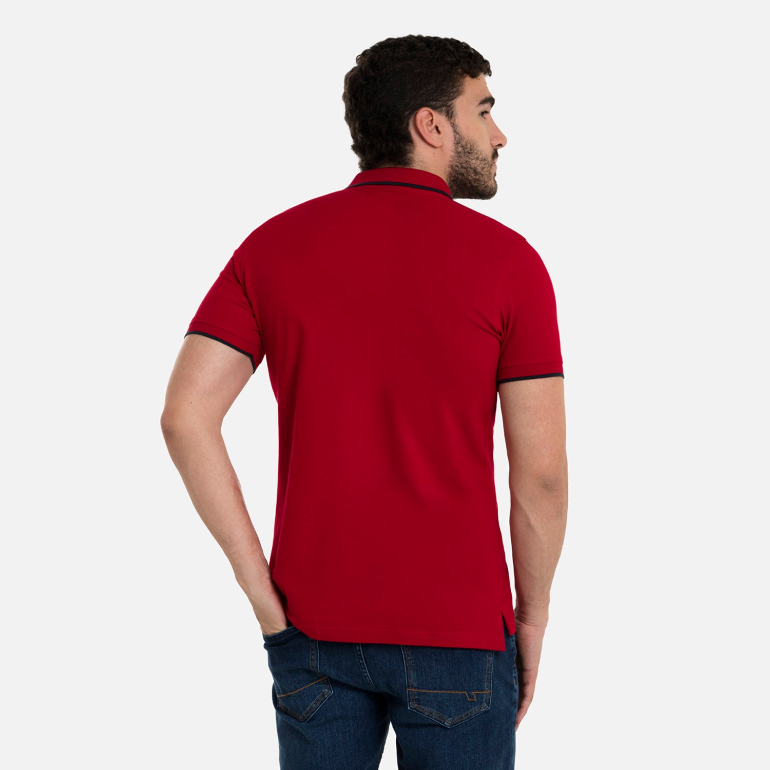 POLO TIPPING COLOR ROJO-AZUL NOCHE