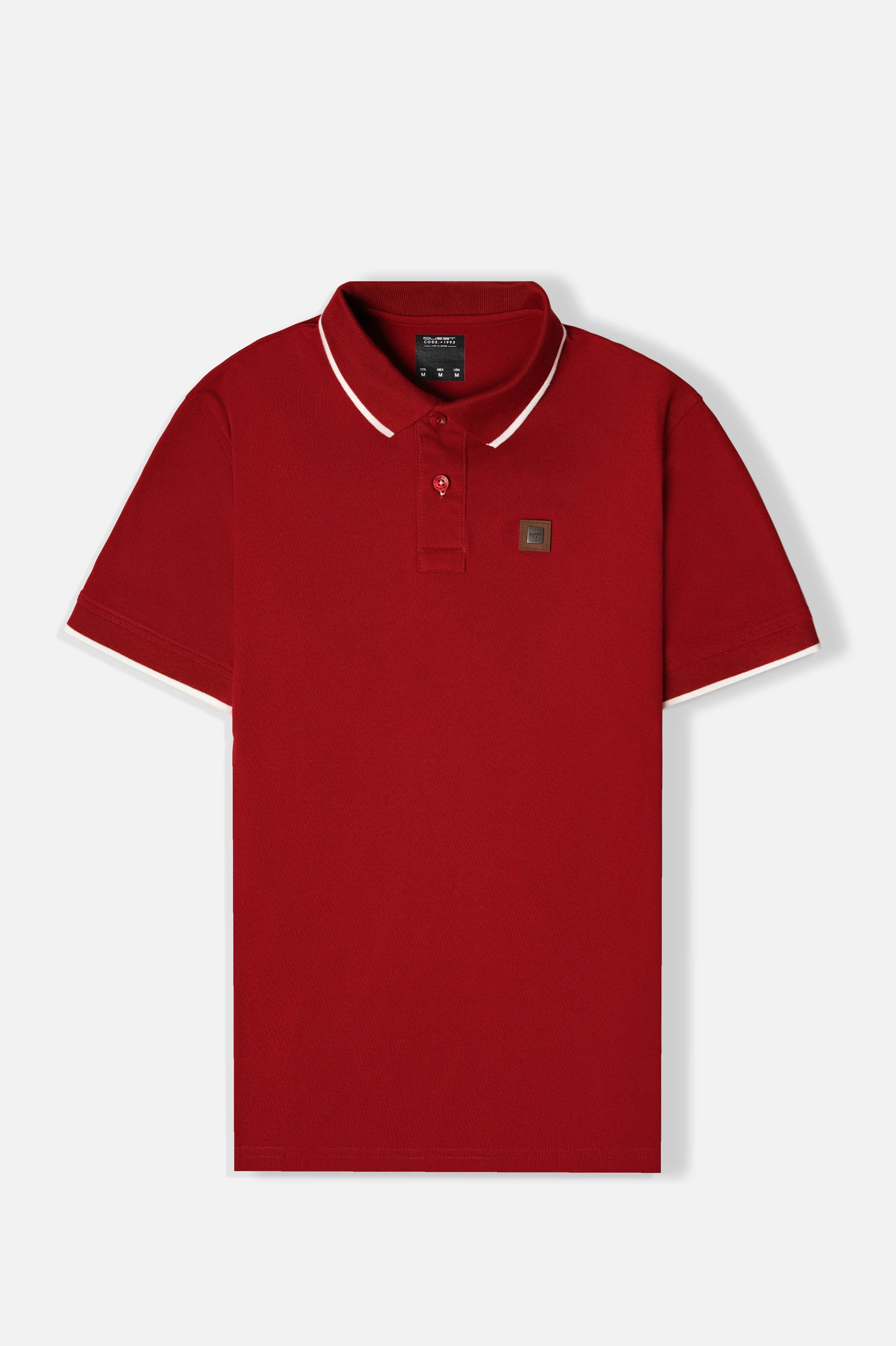 POLO TIPPING COLOR RED DAHILA-IVORY