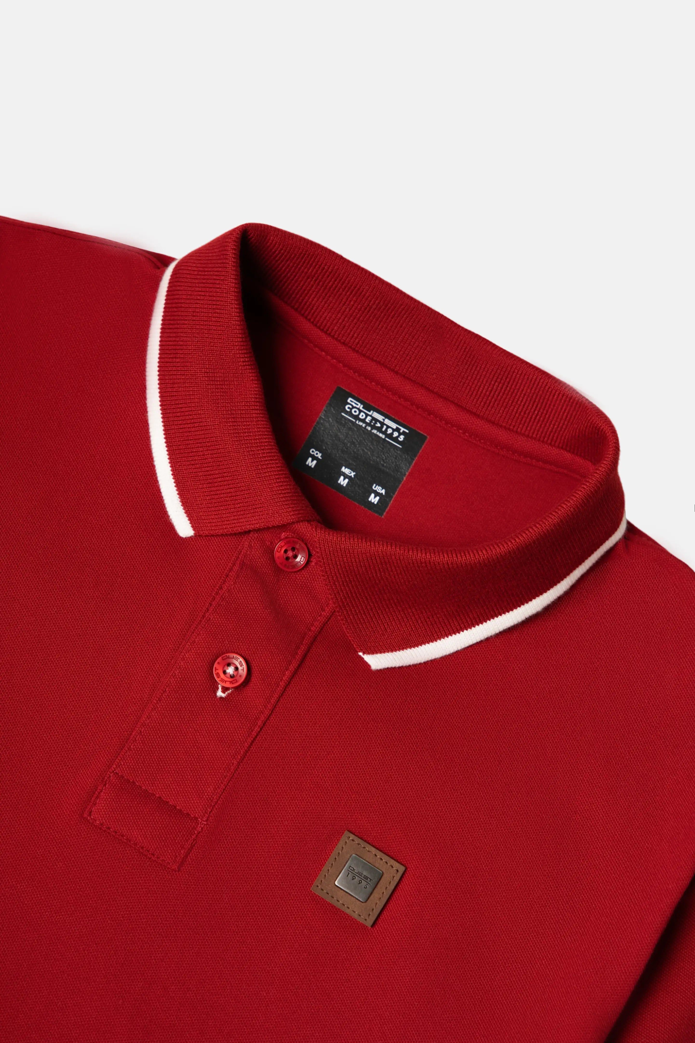 POLO TIPPING COLOR RED DAHILA-IVORY