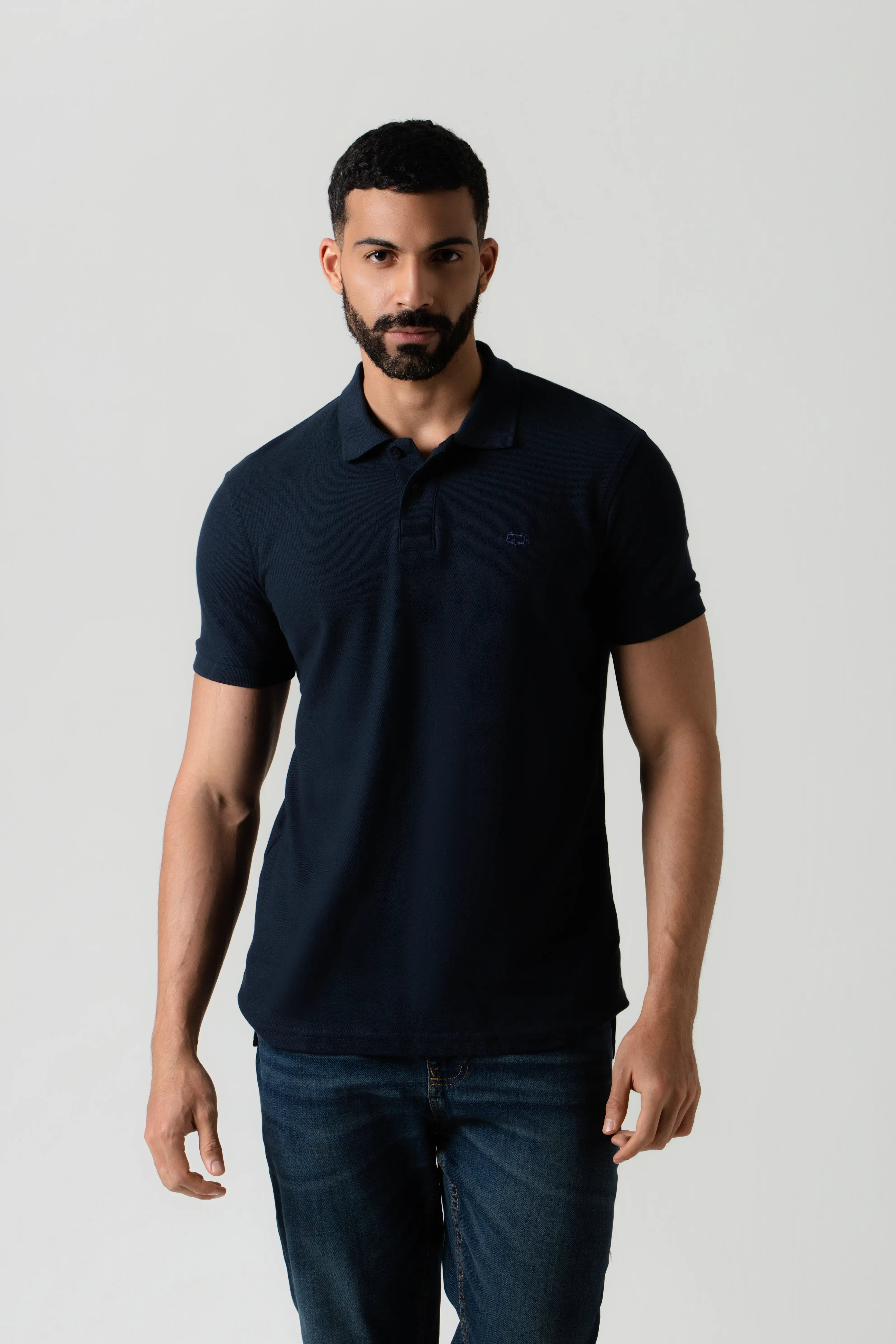 POLO SLIM COLOR AZUL OSCURO