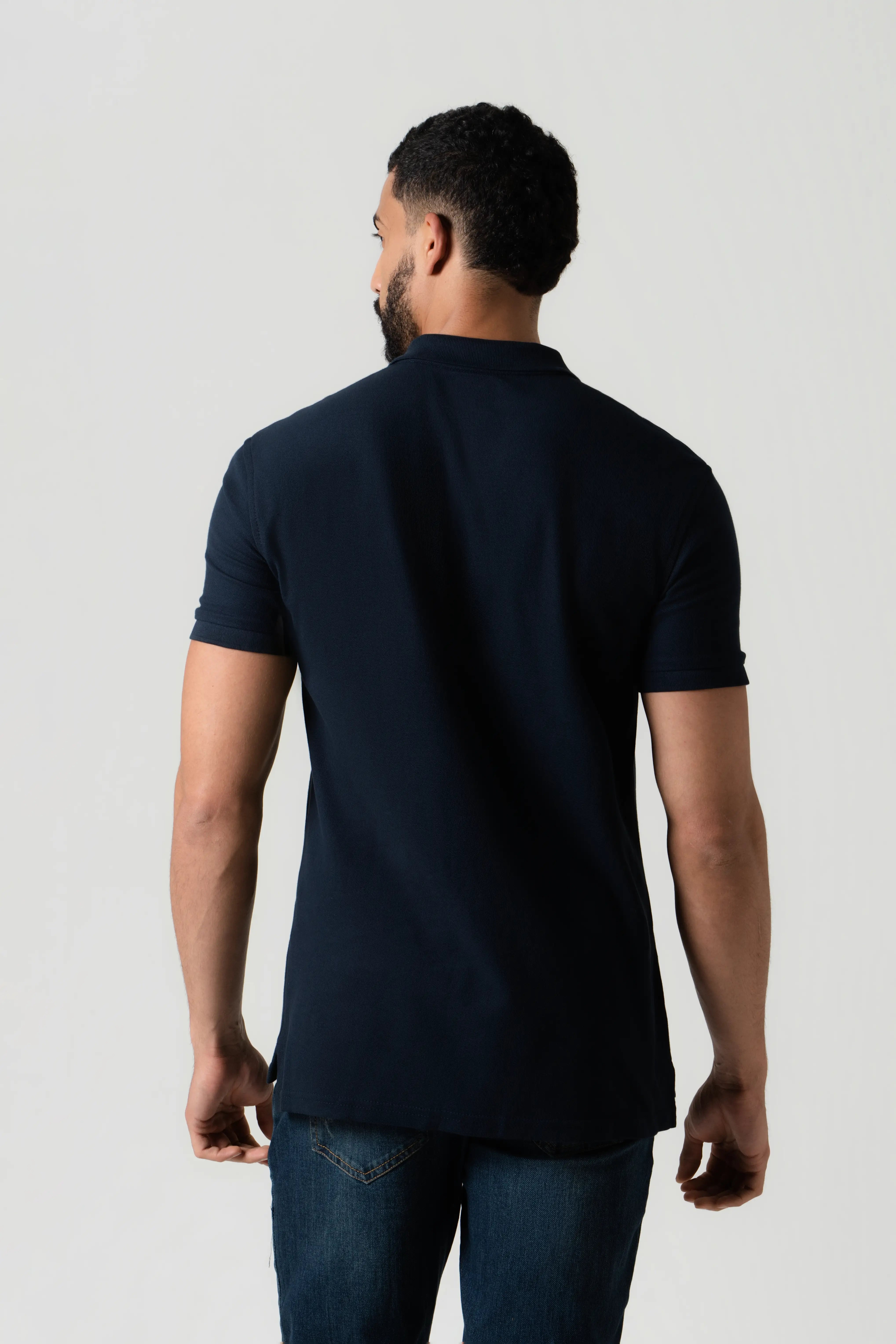 POLO SLIM COLOR AZUL OSCURO