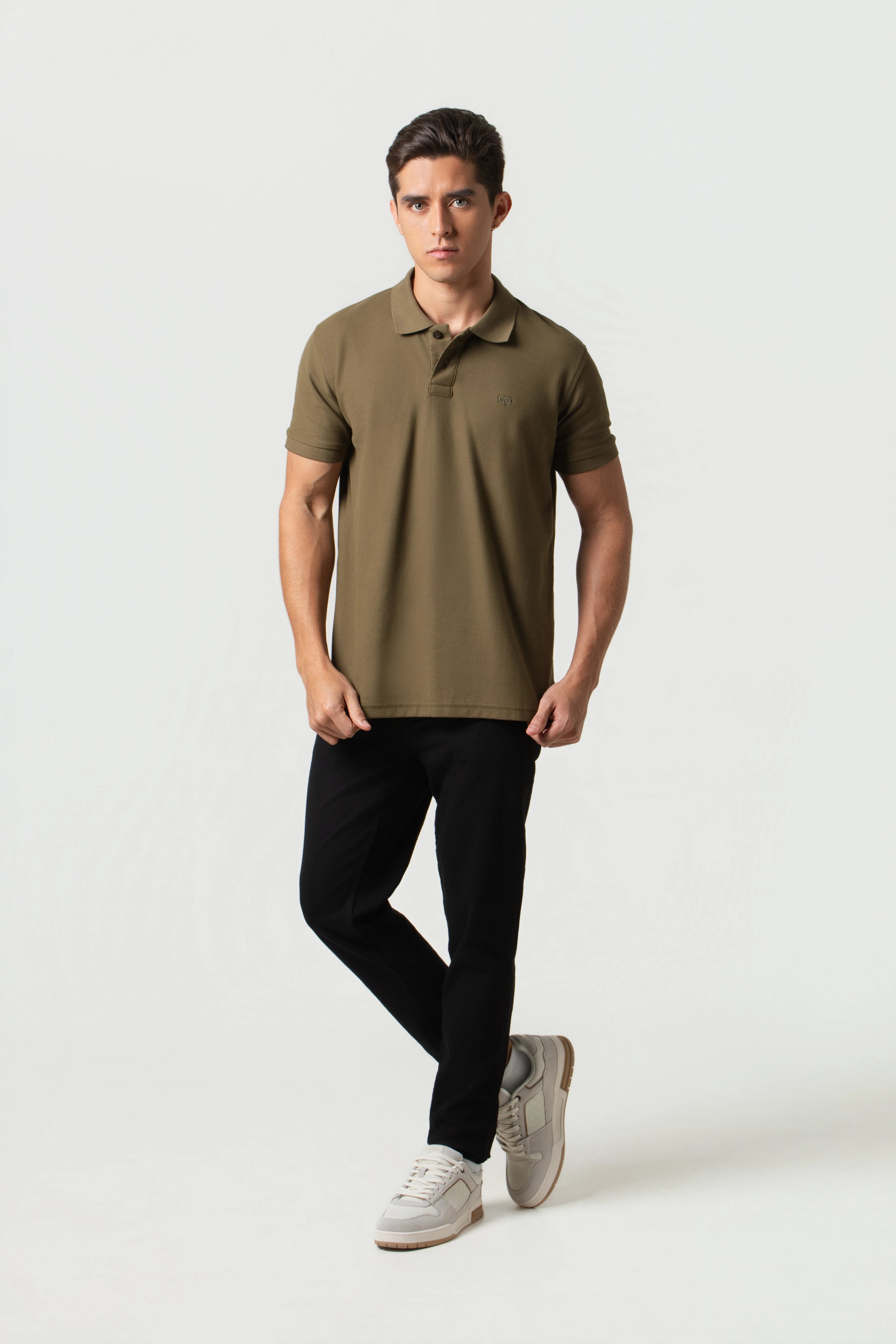 POLO SLIM COLOR DARK OLIVA