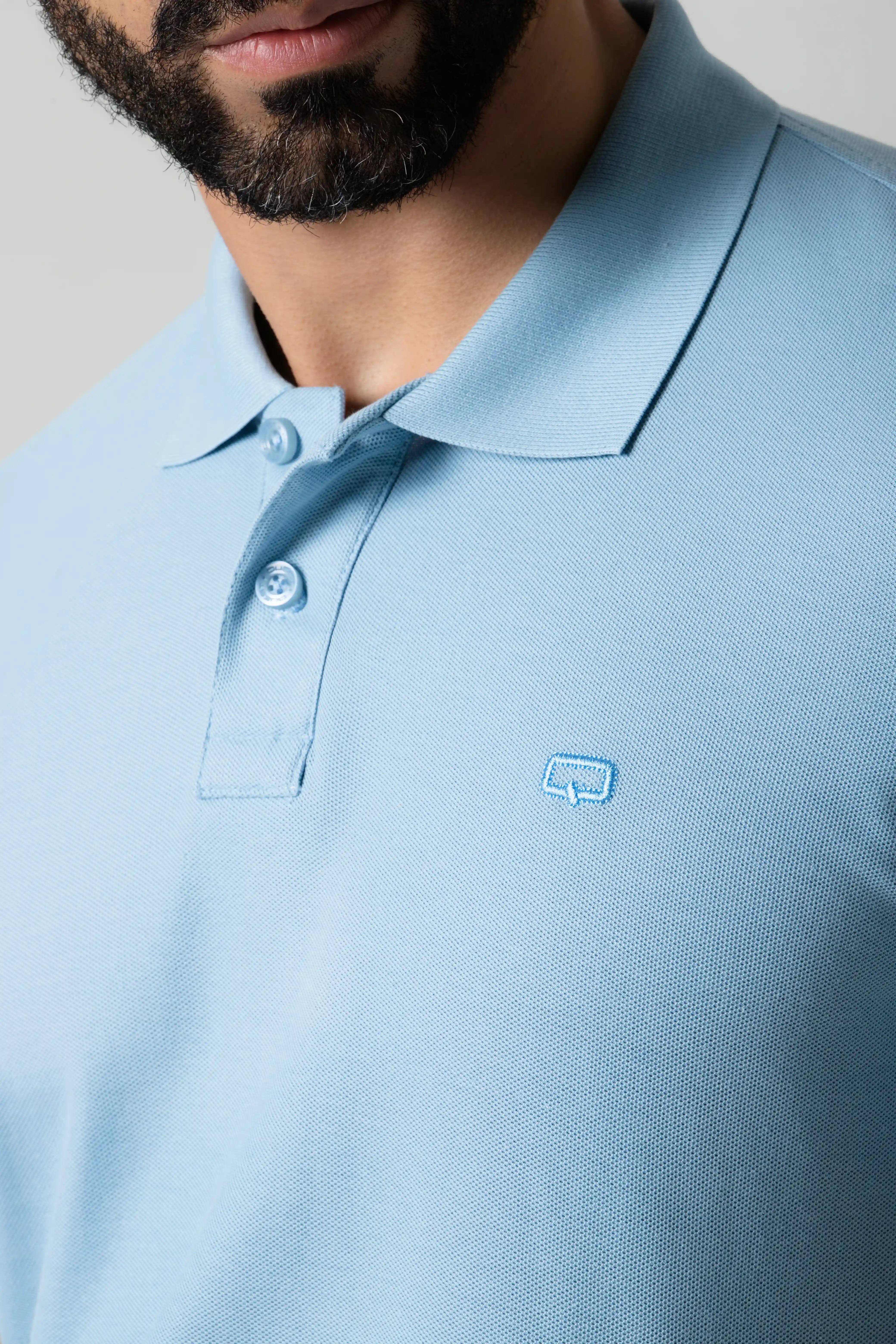 POLO SLIM COLOR AZUL GLACIAR