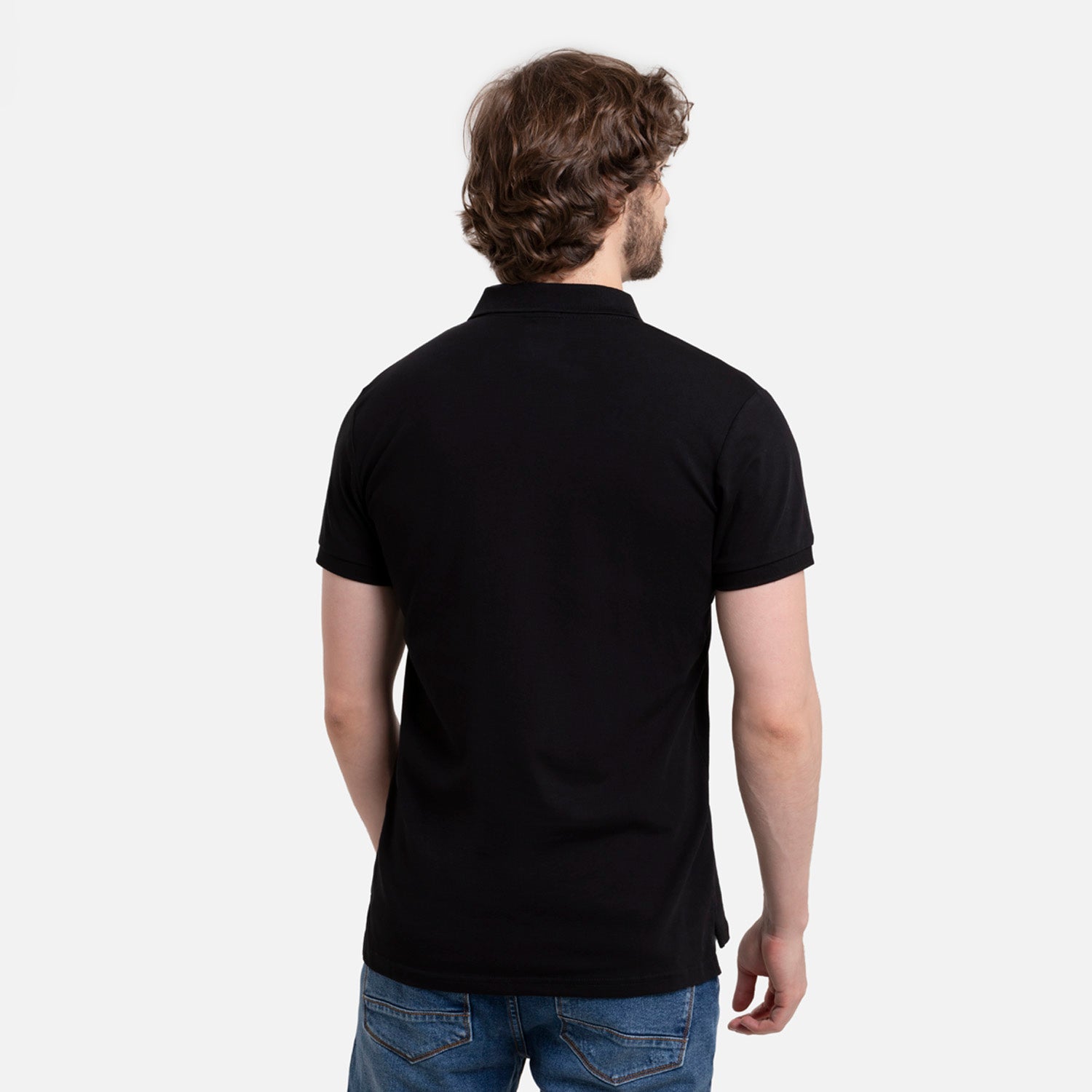 POLO MANGA CORTA COLOR NEGRO