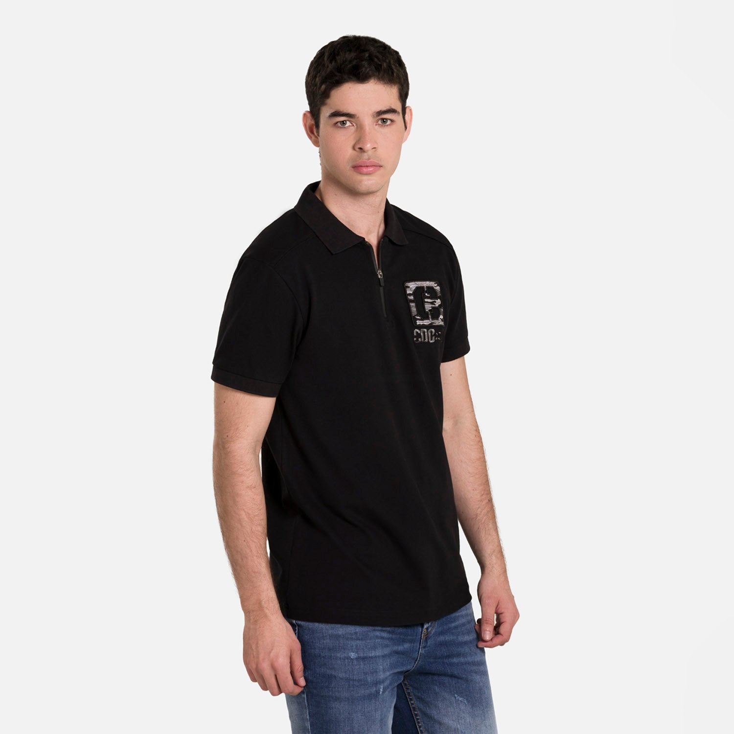 POLO MANGA CORTA COLOR NEGRO