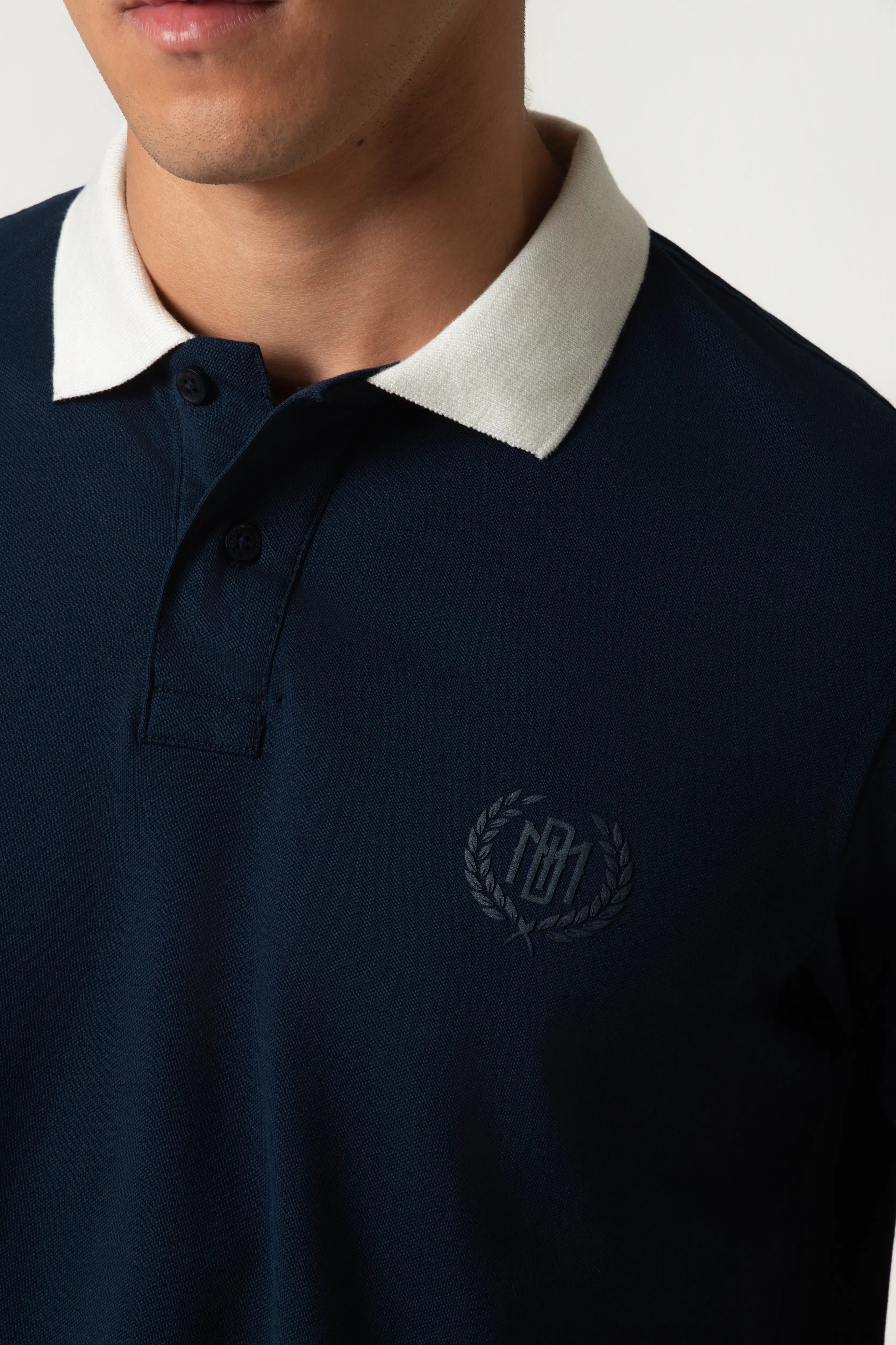 POLO MANGA CORTA COLOR AZUL OSCURO