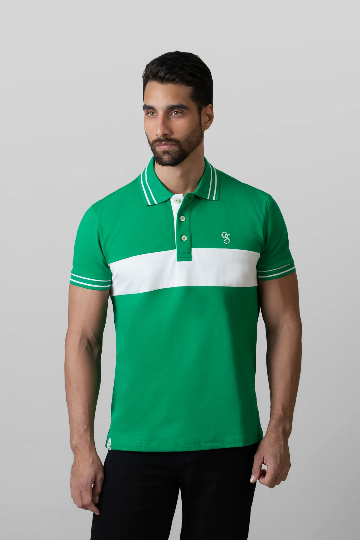 POLO MANGA CORTA COLOR VERDE VIBRANTE