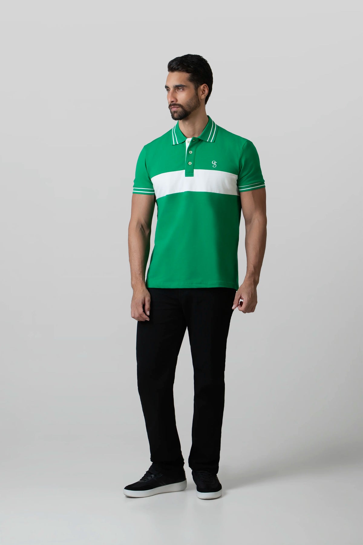 POLO MANGA CORTA COLOR VERDE VIBRANTE