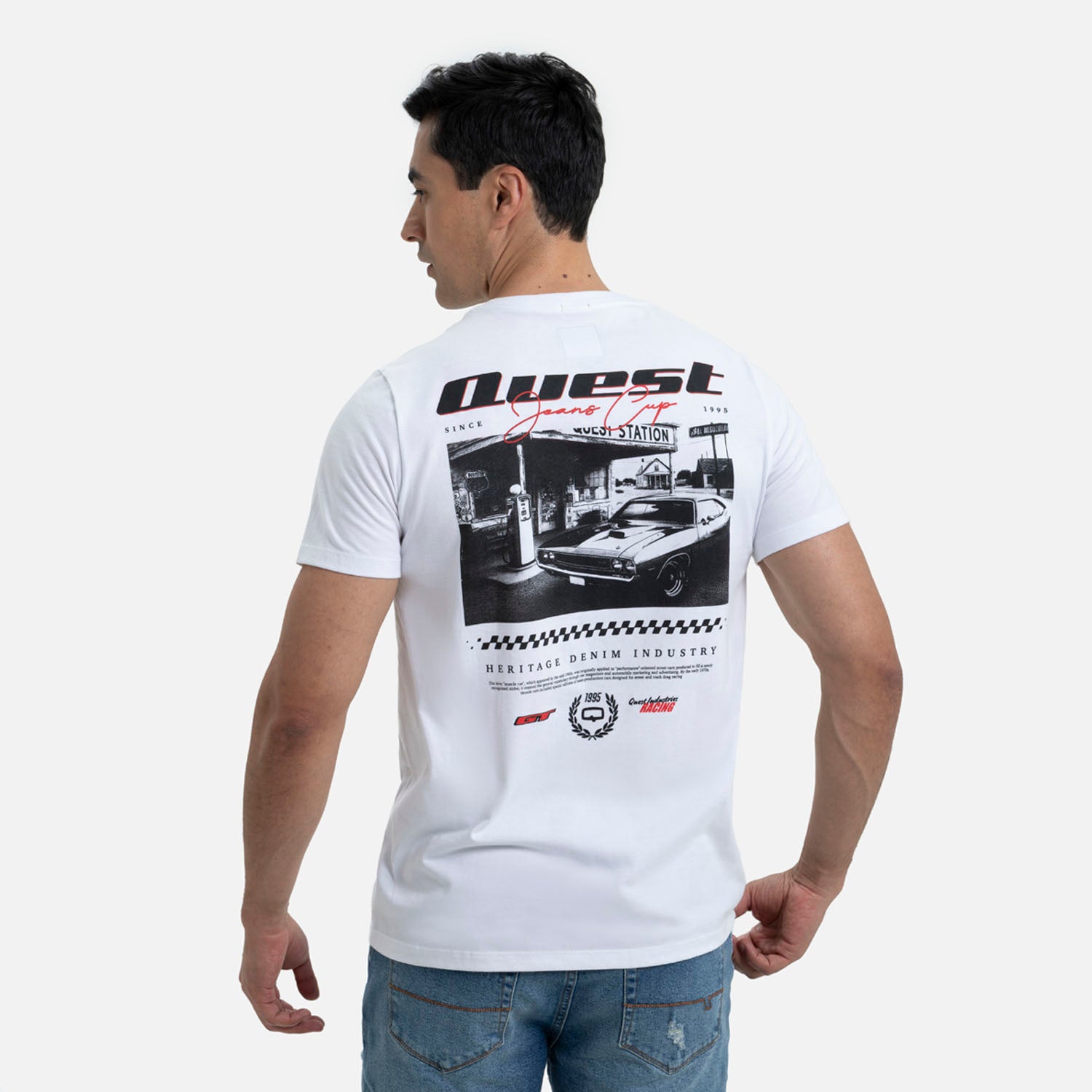 CAMISETA ESPECIAL ESTAMPADO LOCALIZADO COLOR BLANCO BLANCO