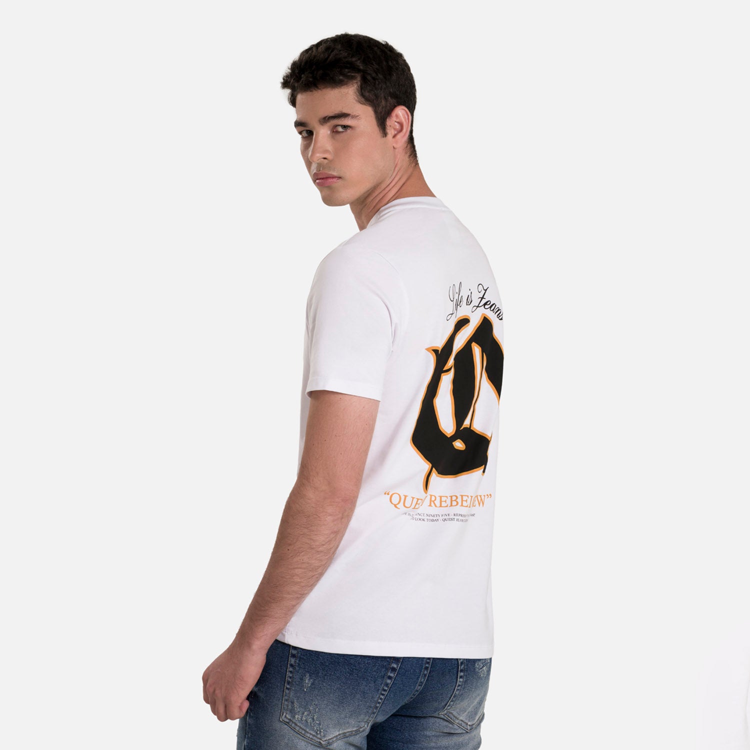 CAMISETA ESPECIAL ESTAMPADO LOCALIZADO COLOR BLANCO BLANCO