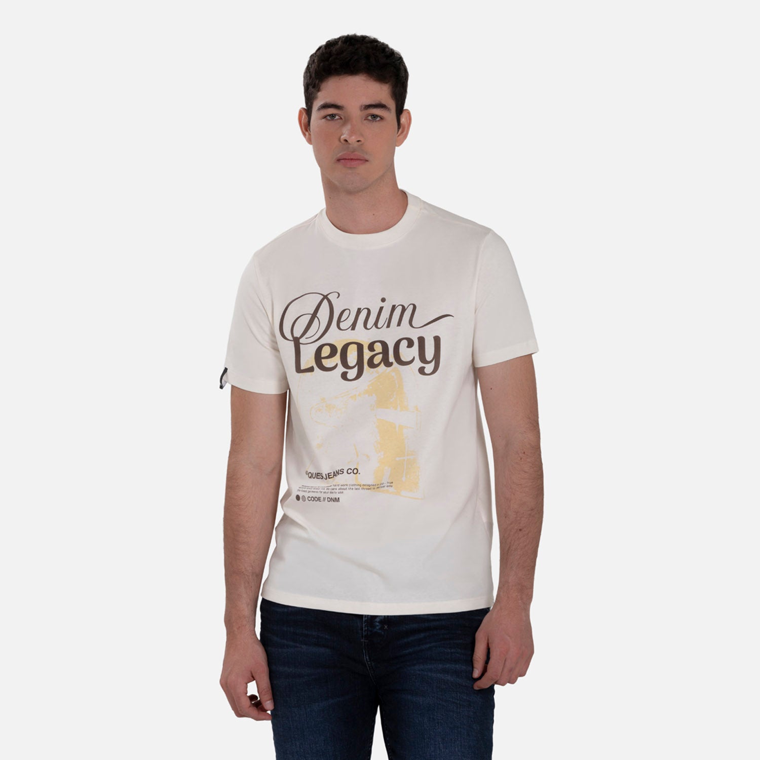 CAMISETA ESPECIAL ESTAMPADO LOCALIZADO COLOR IVORY