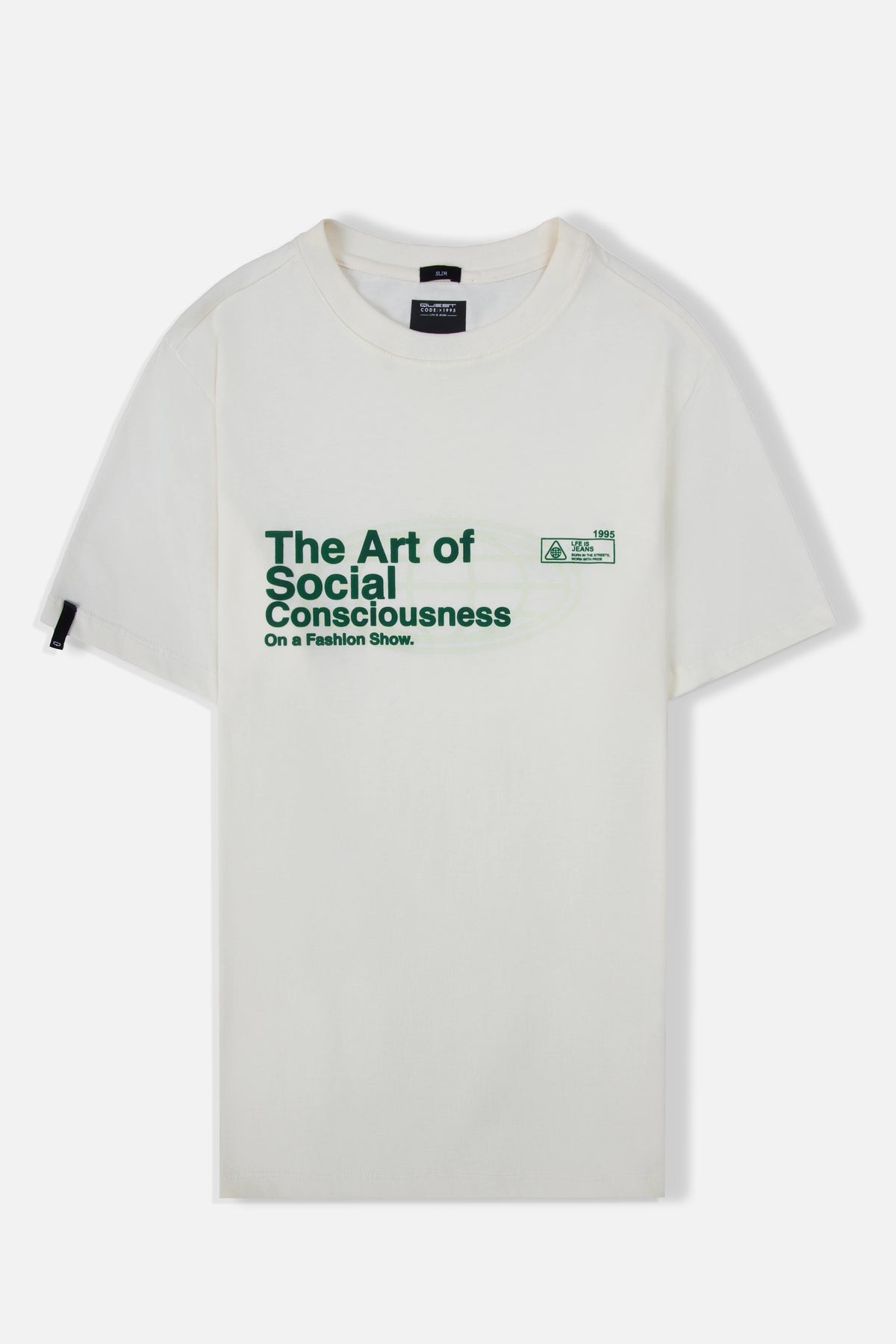 CAMISETA ESPECIAL ESTAMPADO LOCALIZADO COLOR IVORY