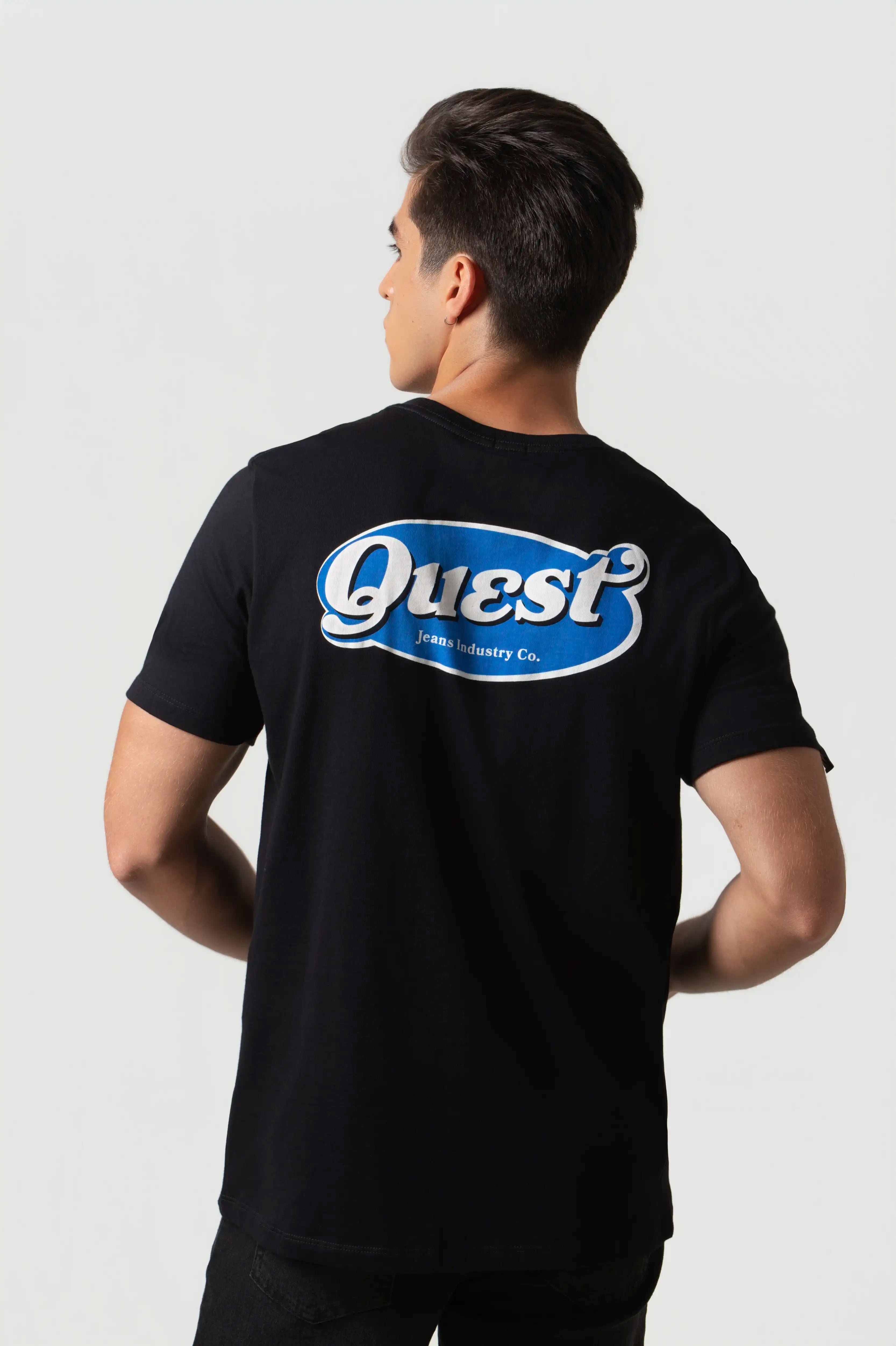 CAMISETA ESPECIAL ESTAMPADO LOCALIZADO COLOR NEGRO