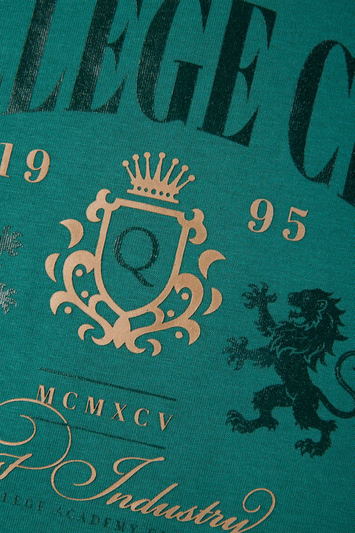 CAMISETA ESPECIAL ESTAMPADO LOCALIZADO COLOR VERDE TEAL