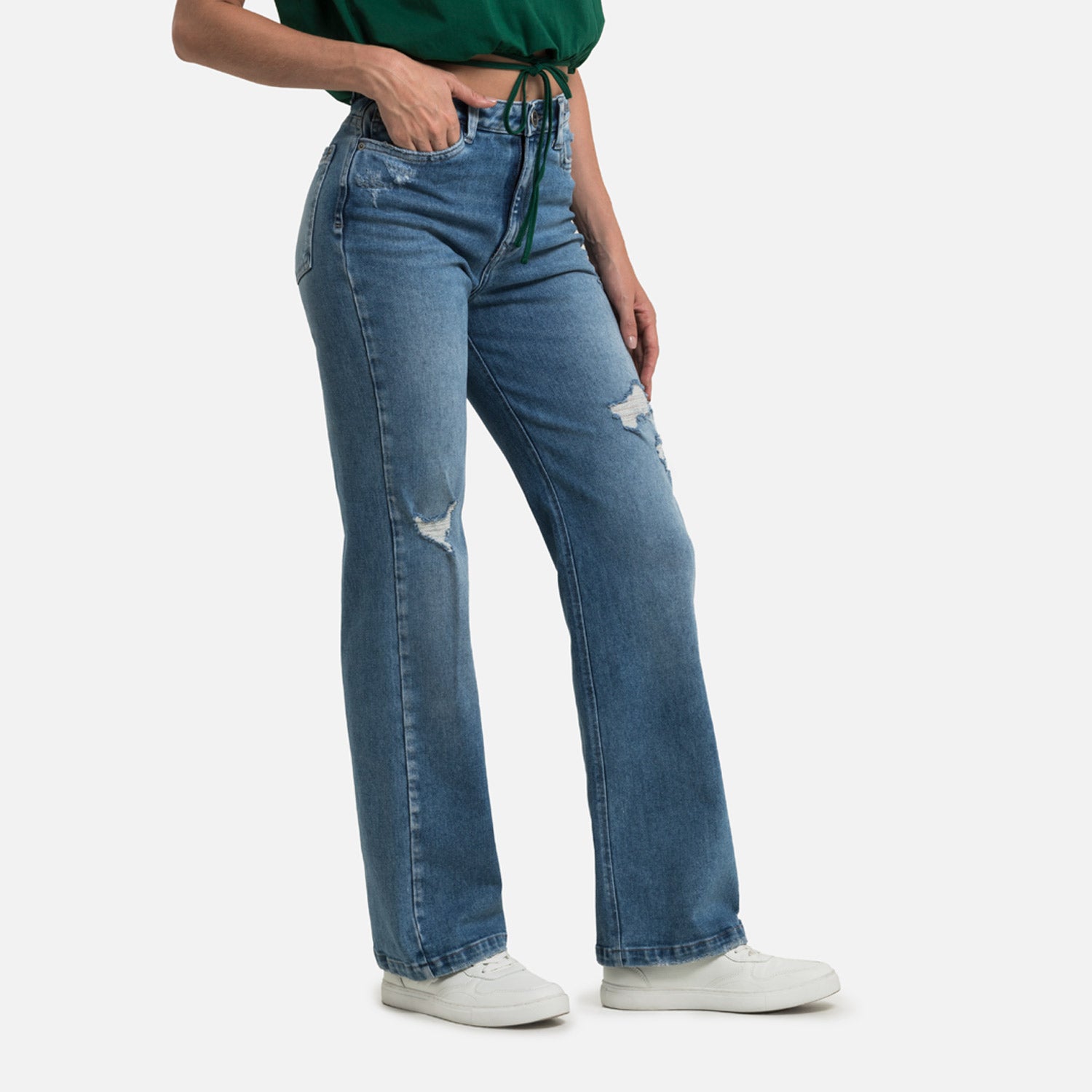 JEAN 5 BOLSILLOS COLOR AZUL MEDIO