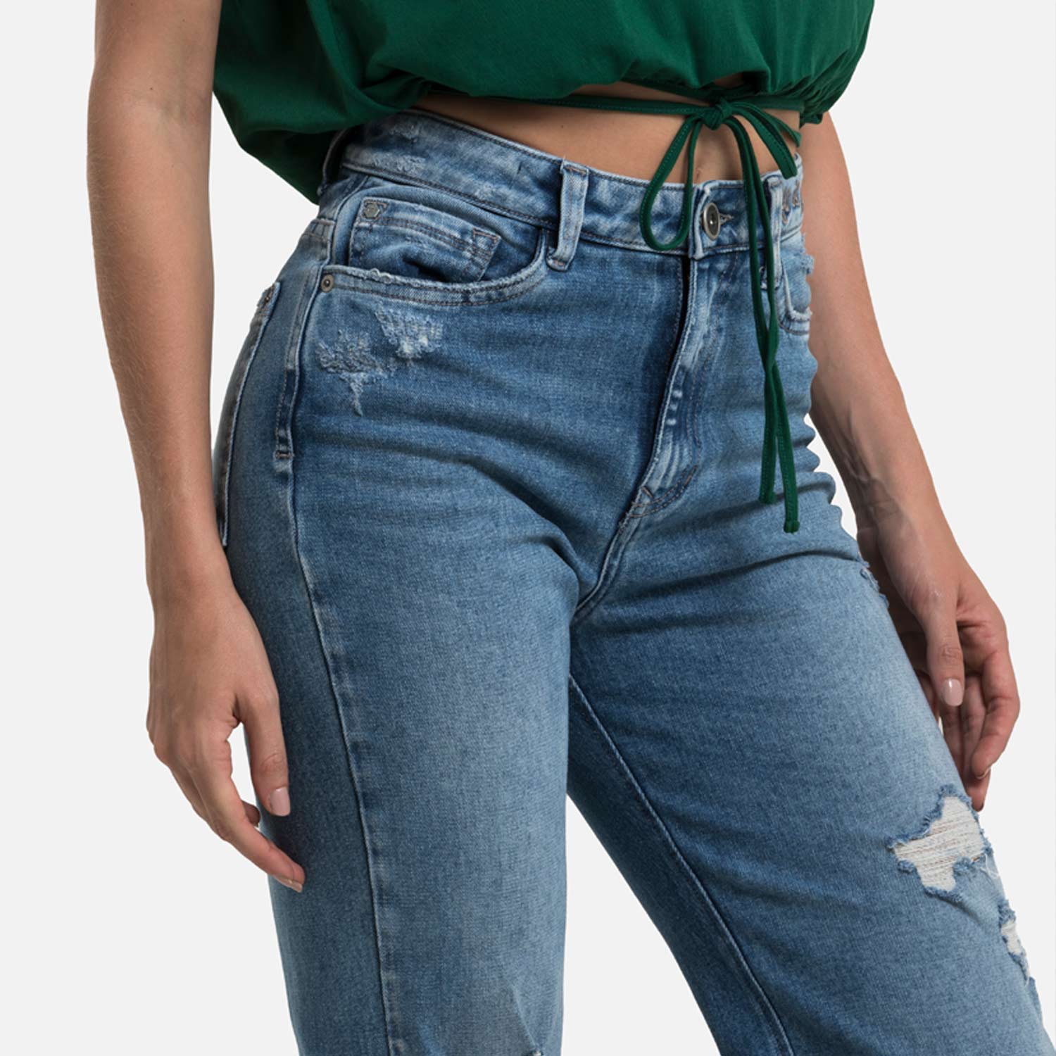 JEAN 5 BOLSILLOS COLOR AZUL MEDIO