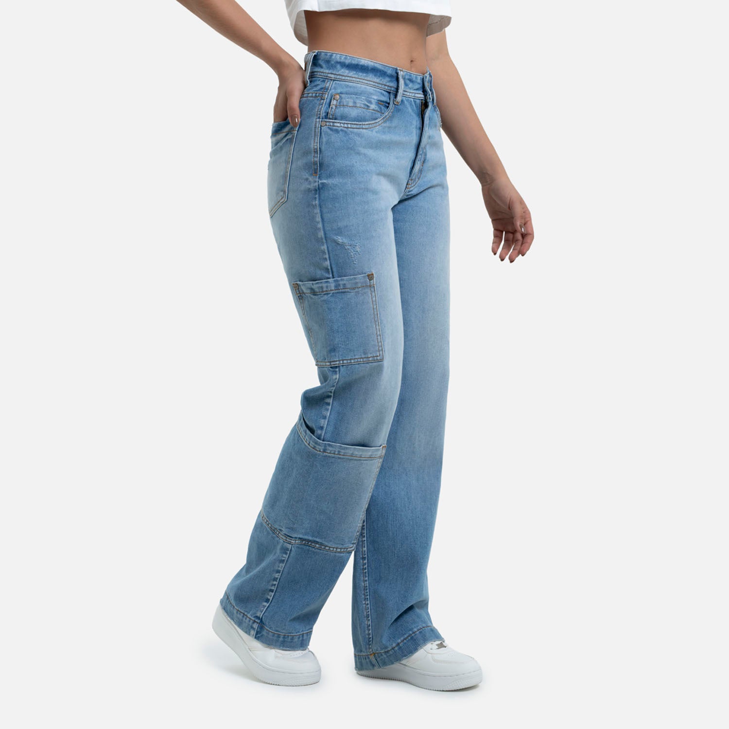 JEAN CARGO COLOR AZUL MEDIO CLARO