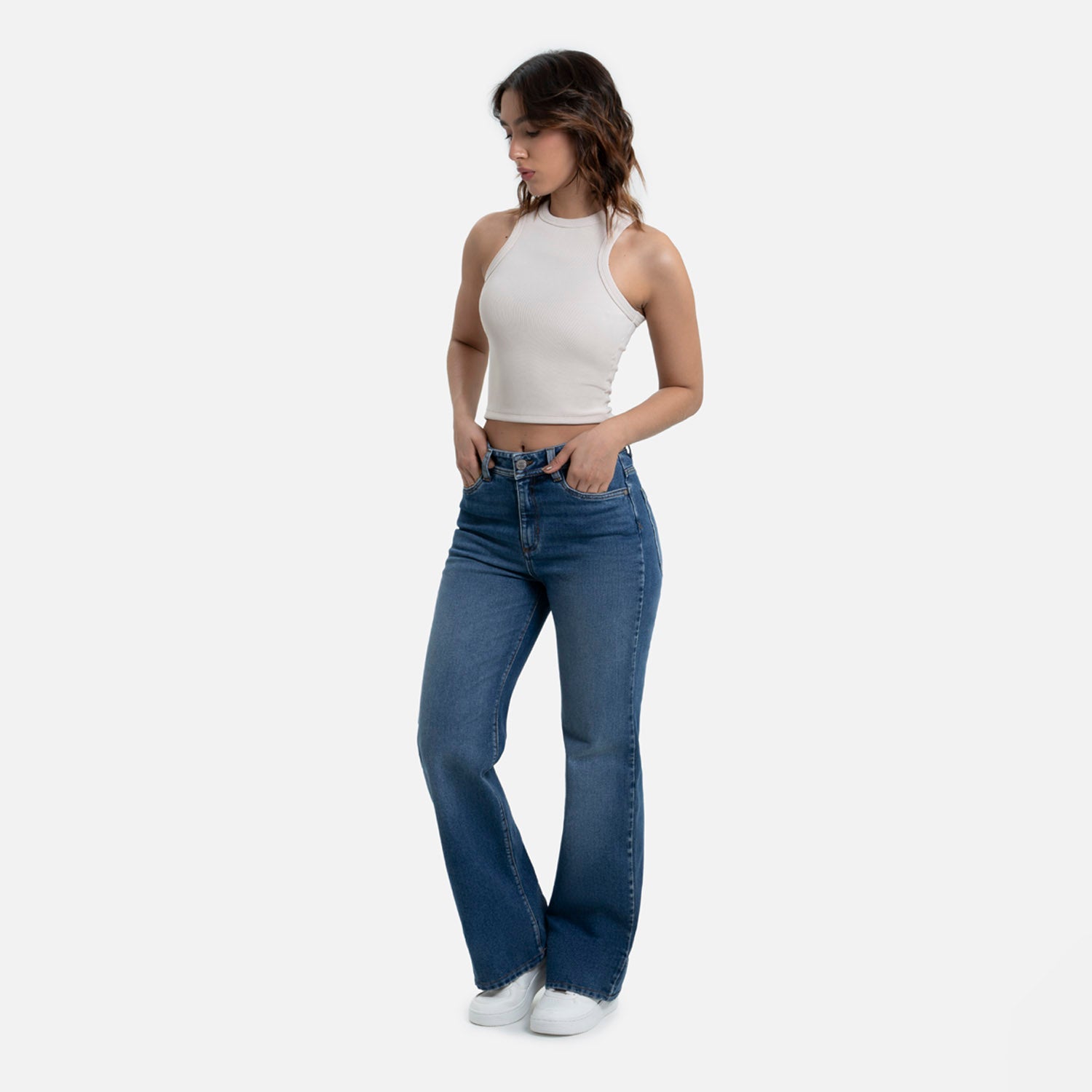 JEAN 5 BOLSILLOS COLOR AZUL MEDIO