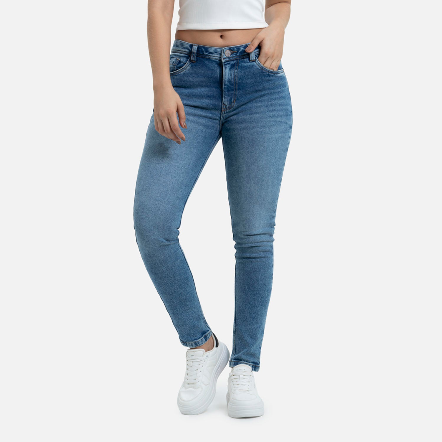 JEAN 5 BOLSILLOS COLOR AZUL MEDIO