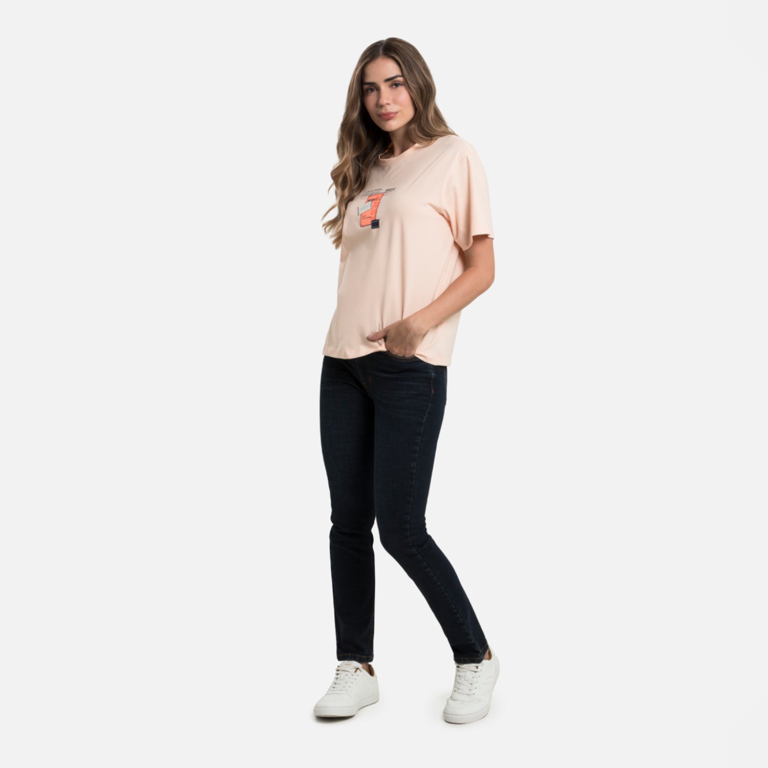 CAMISETA MANGA CORTA COLOR PEACH PARFAIT