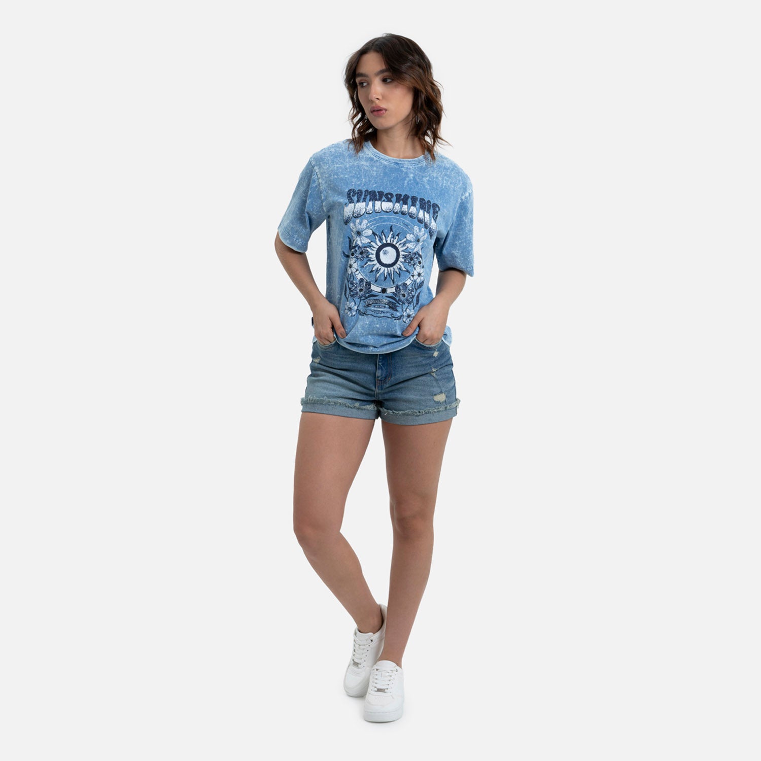 CAMISETA MANGA CORTA COLOR AZUL MEDIO CLARO