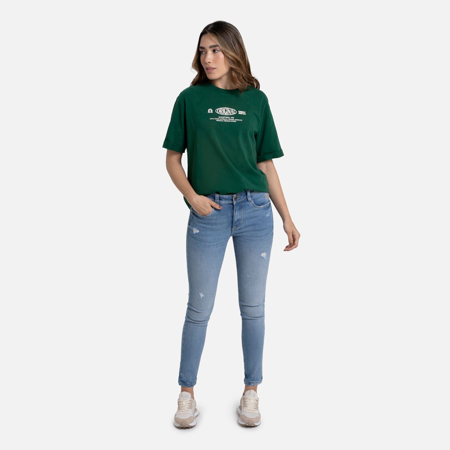 CAMISETA MANGA CORTA COLOR VERDE PRADERA