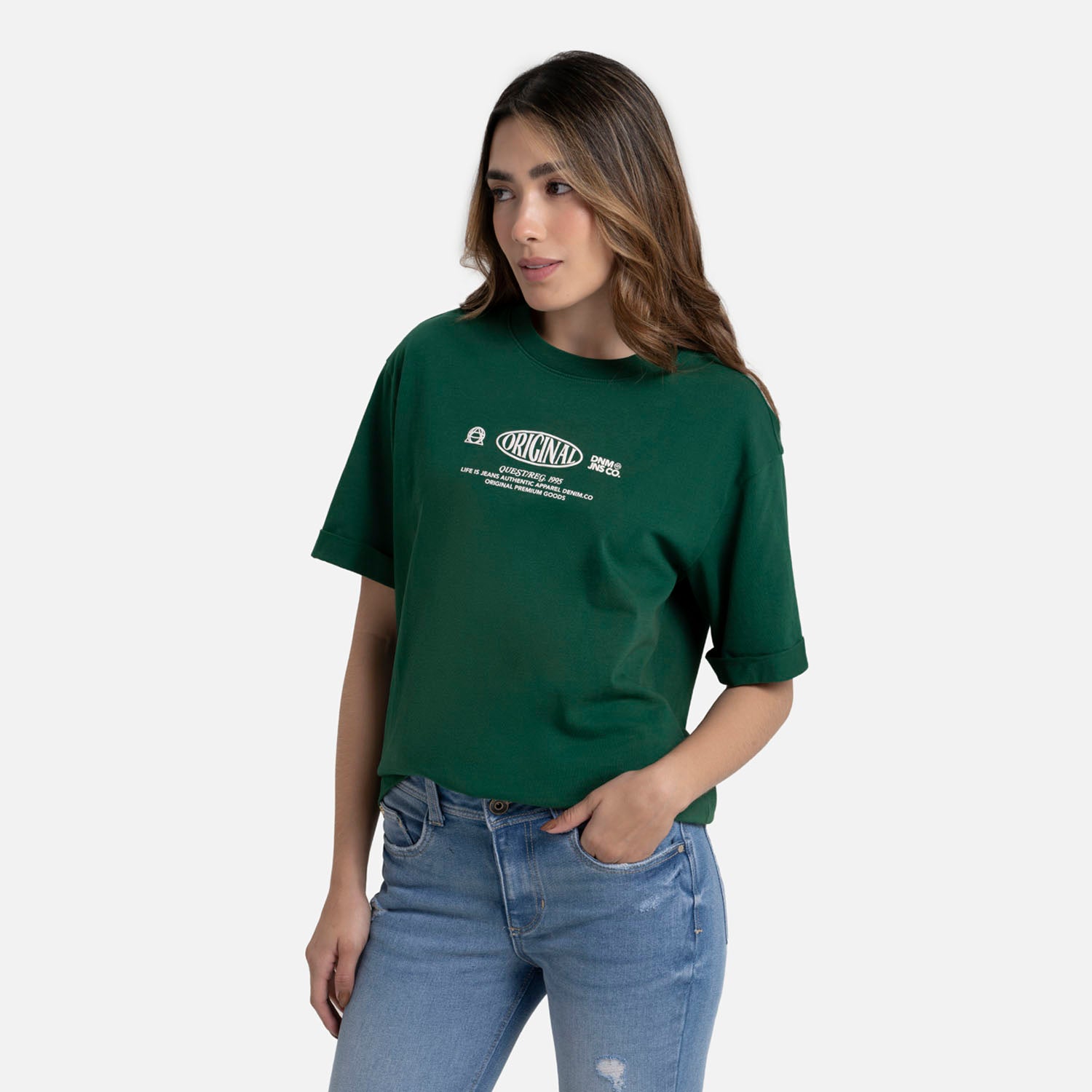 CAMISETA MANGA CORTA COLOR VERDE PRADERA